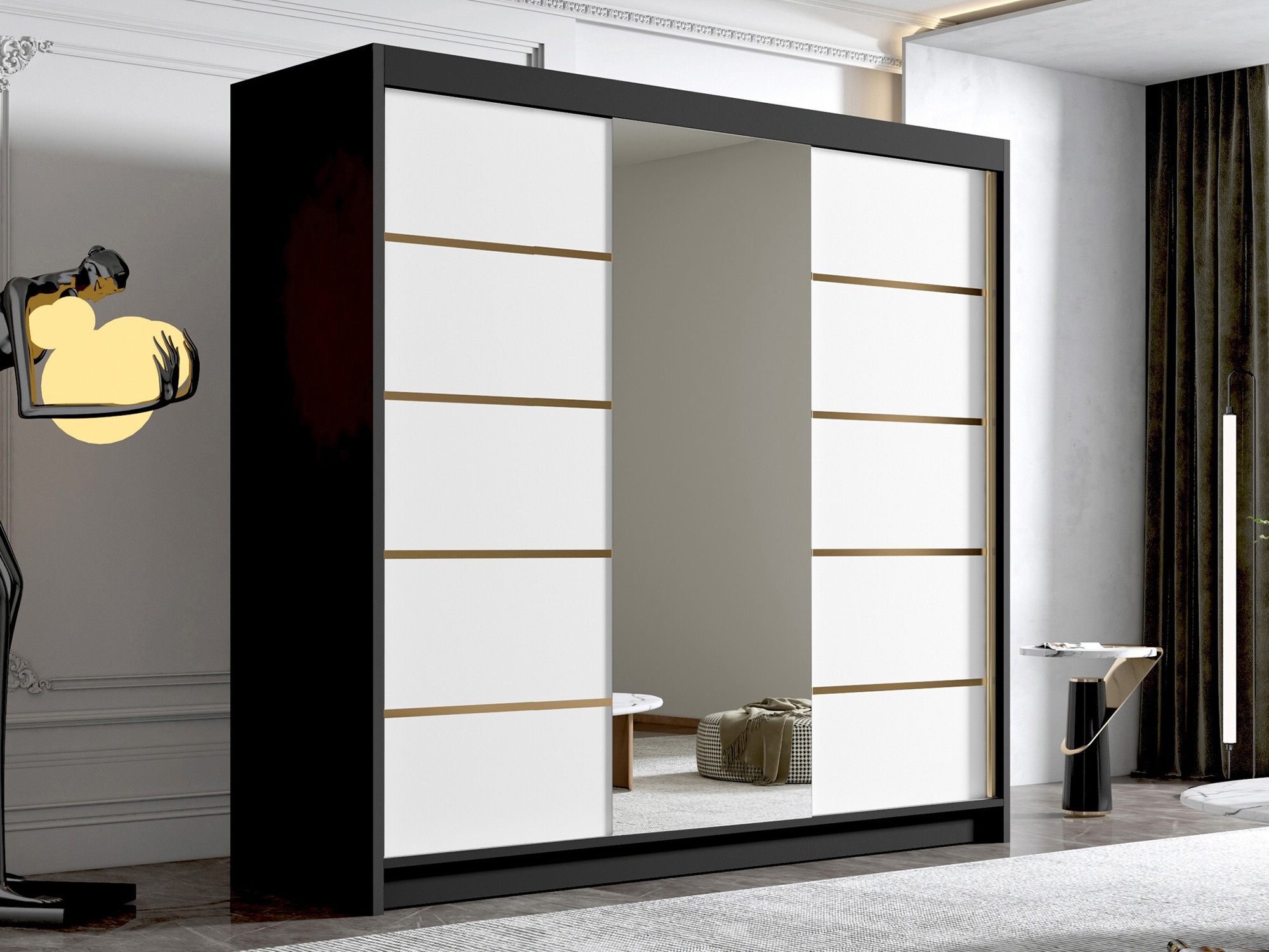 Wardrobe Closico Plenor VI (Black + White)