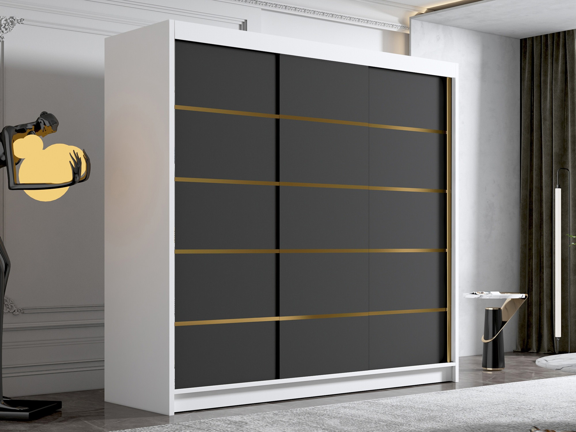 Wardrobe Closico Plenor VI (White + Black)
