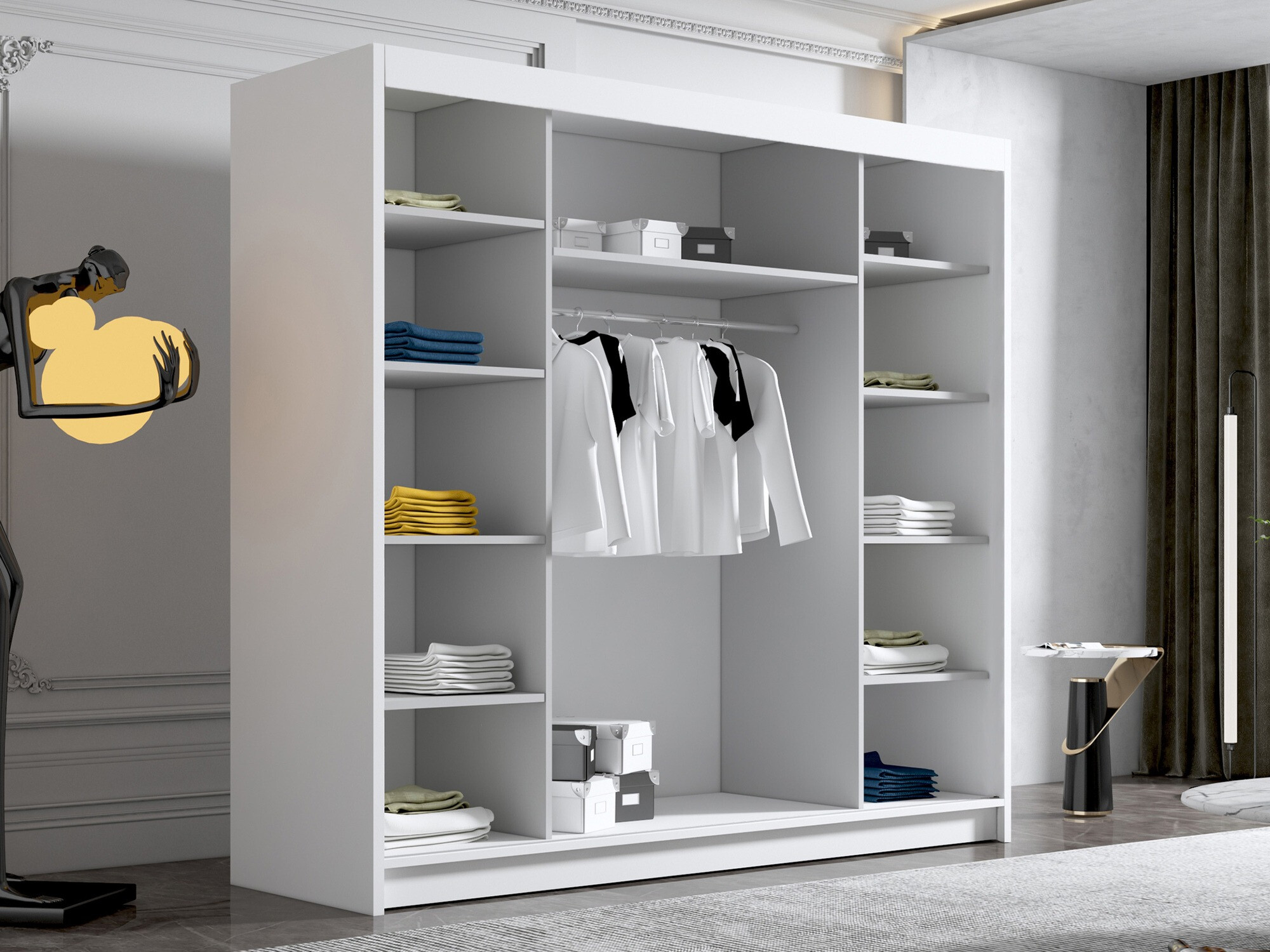 Wardrobe Closico Plenor VI (White + Black)