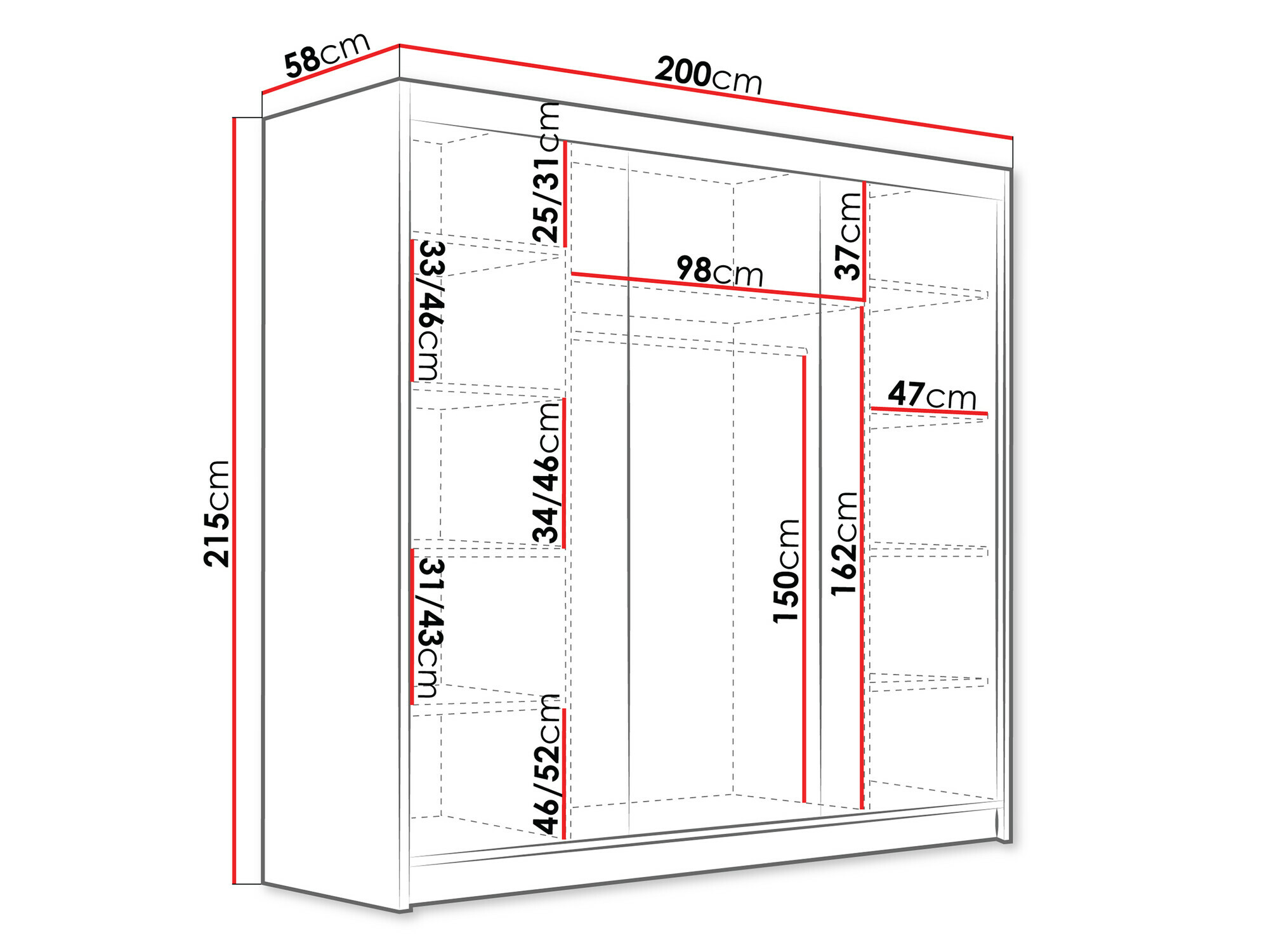 Wardrobe Closico Plenor VI (White)
