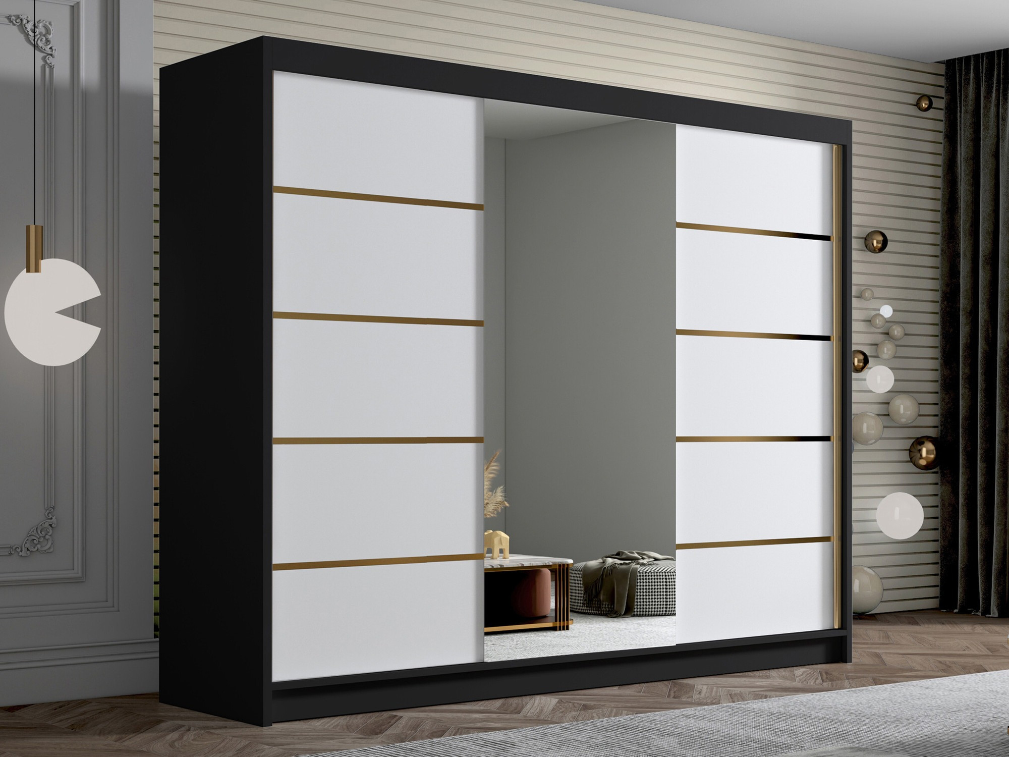 Wardrobe Closico Veltron II (Black + White)