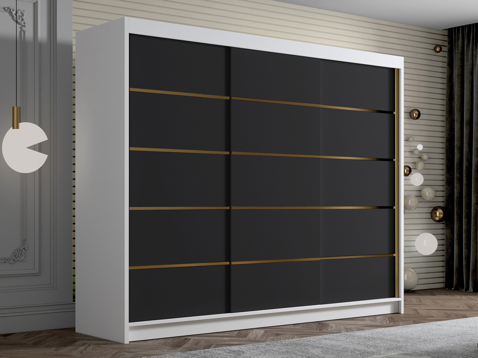 Wardrobe Closico Veltron II (White + Black)