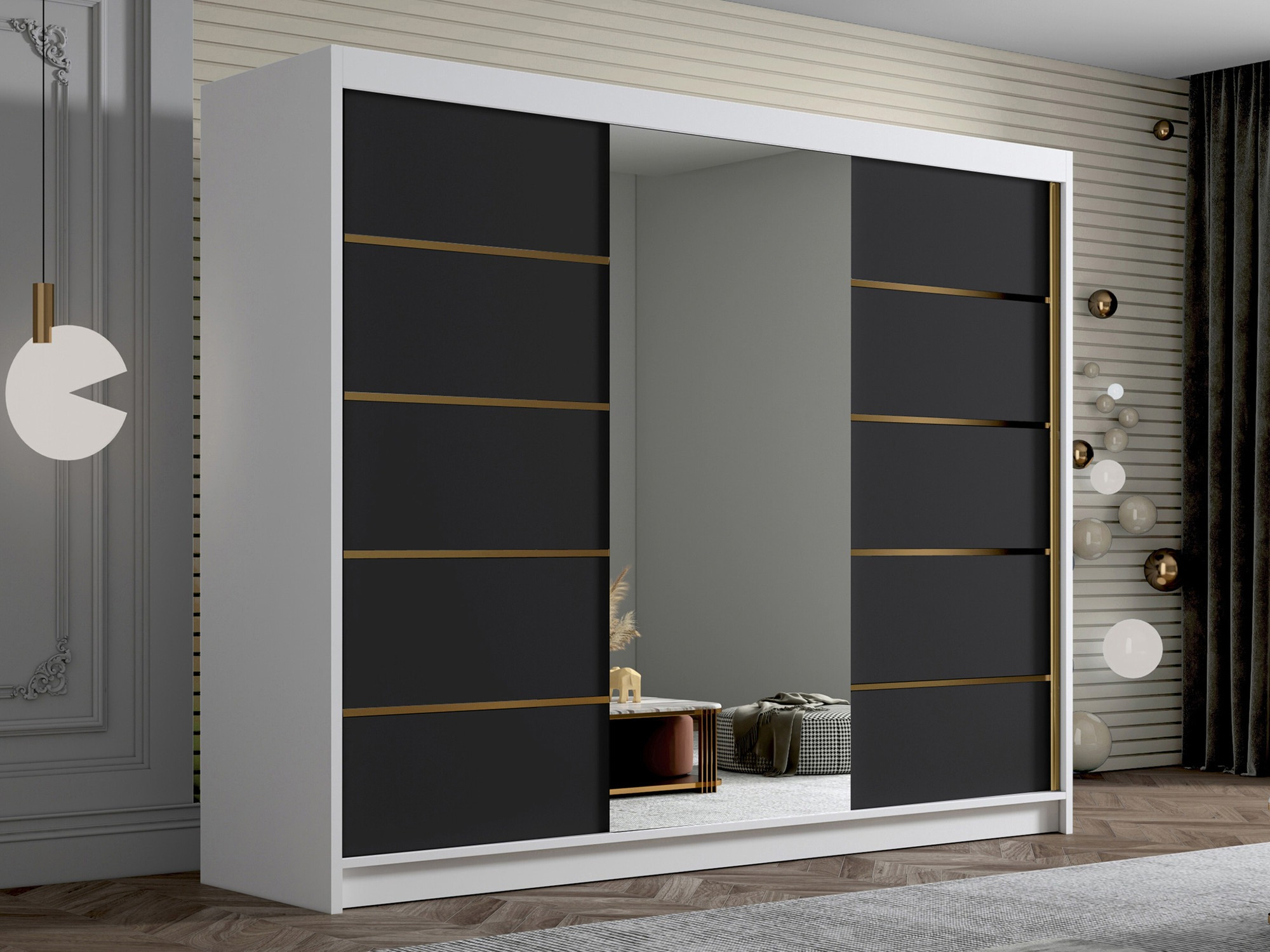 Wardrobe Closico Veltron II (White + Black)