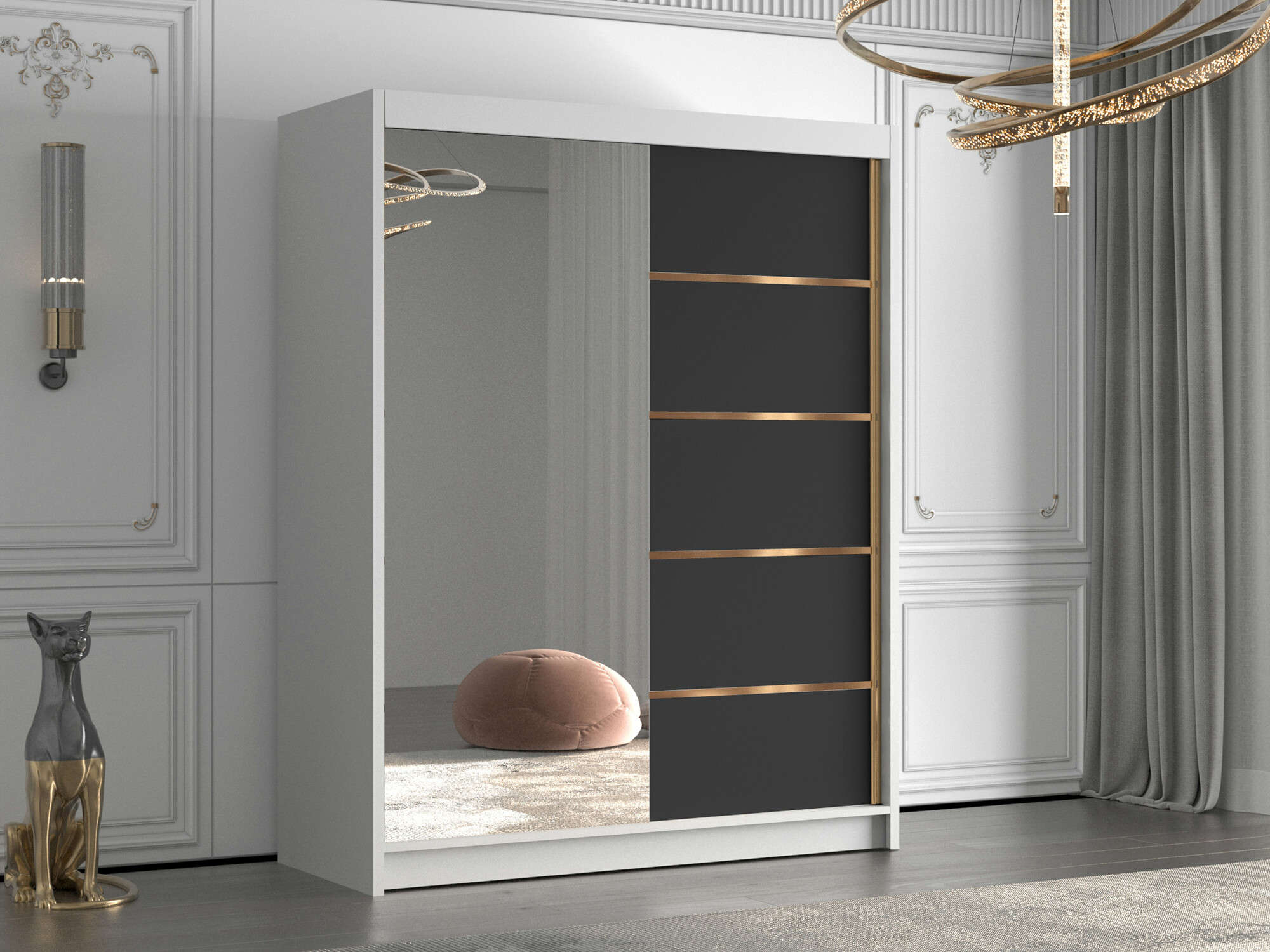 Wardrobe Closico Capsa III (White + Black)
