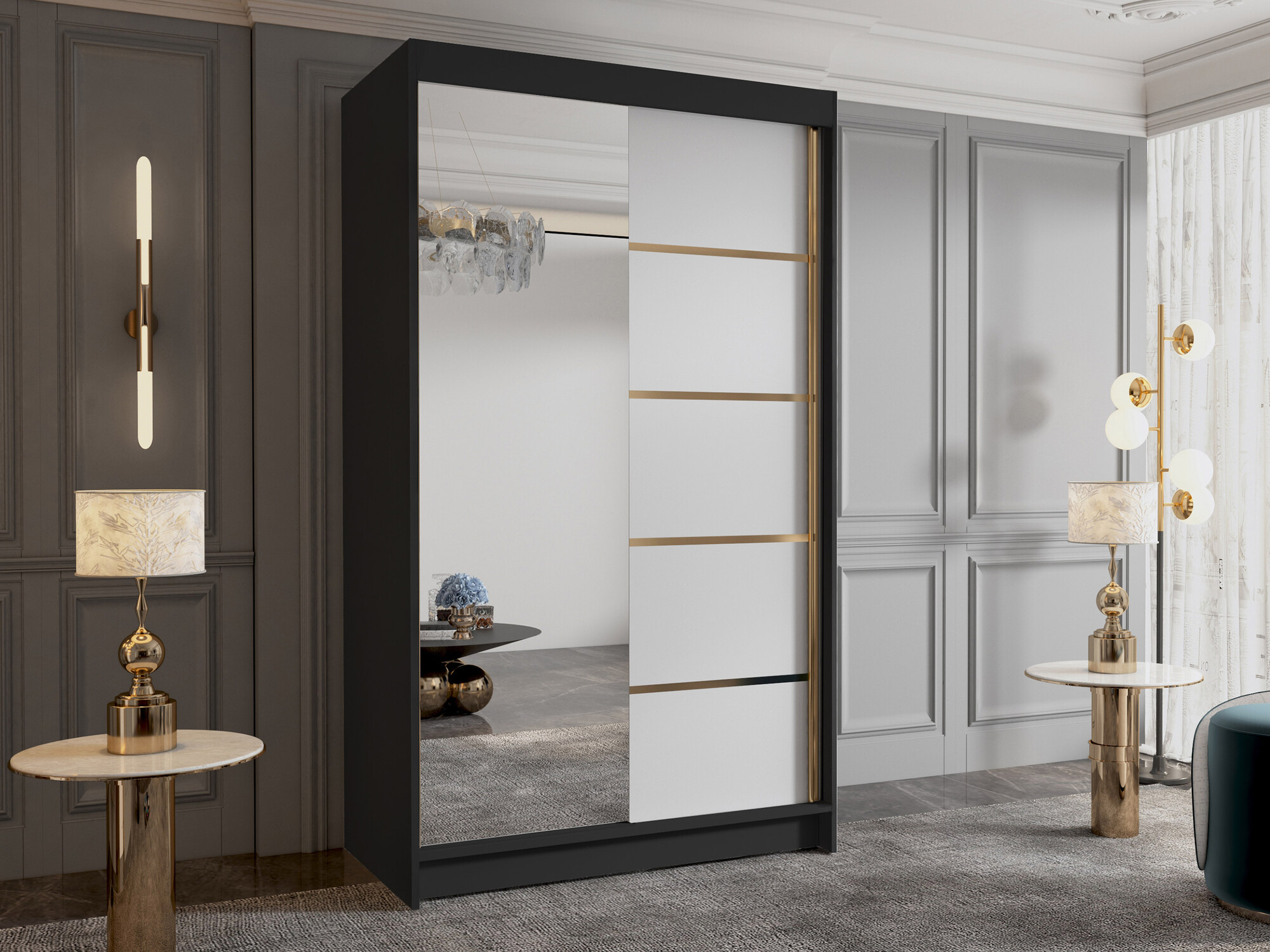 Wardrobe Closico Corden III (Black + White)