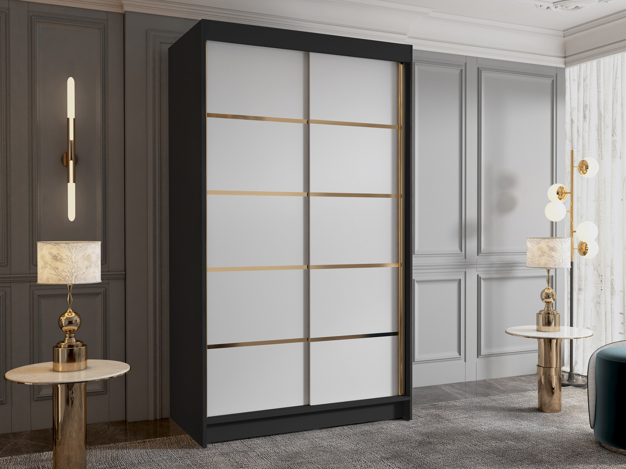 Wardrobe Closico Corden III (Black + White)
