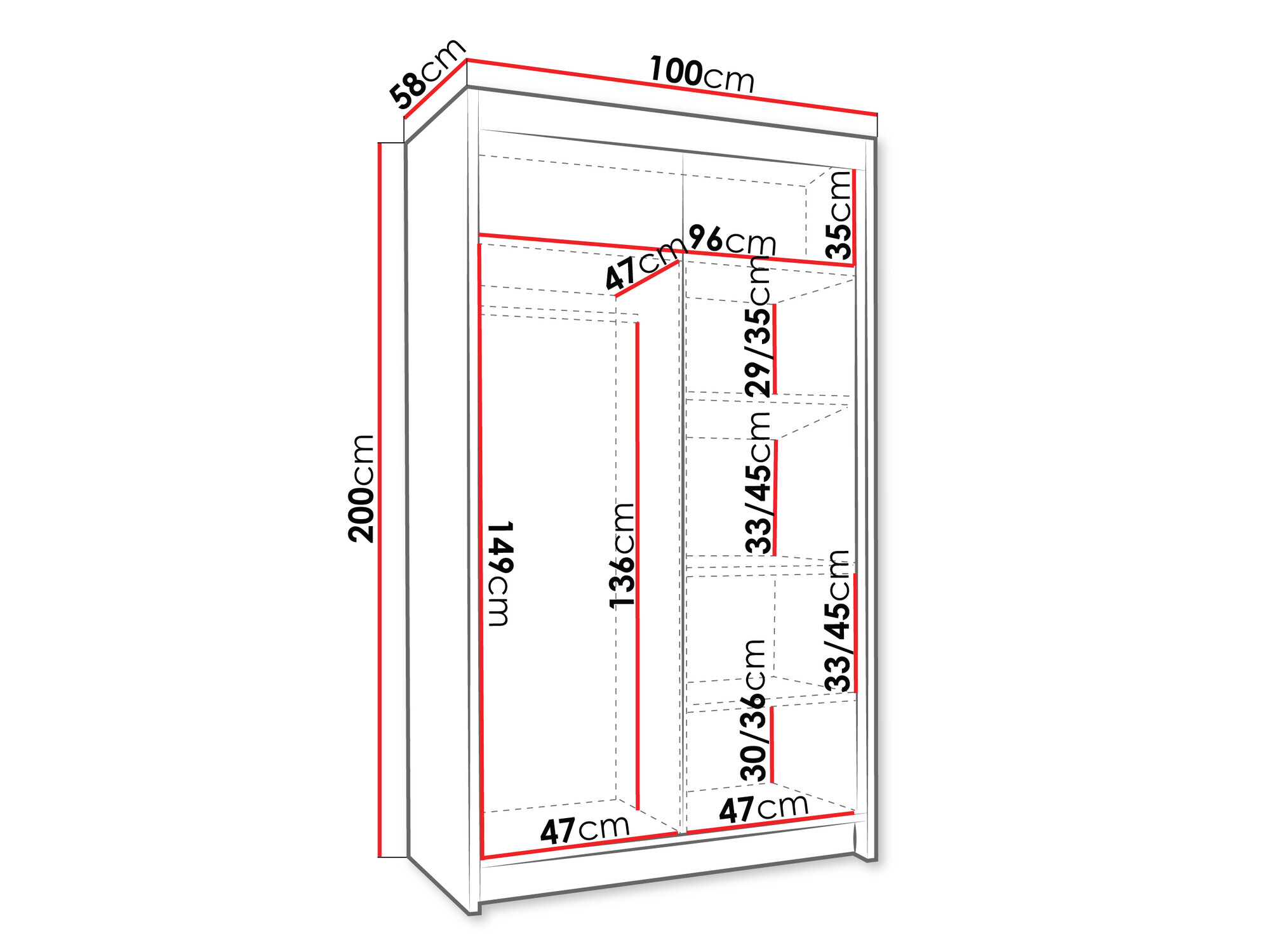 Wardrobe Closico Corden III (White)
