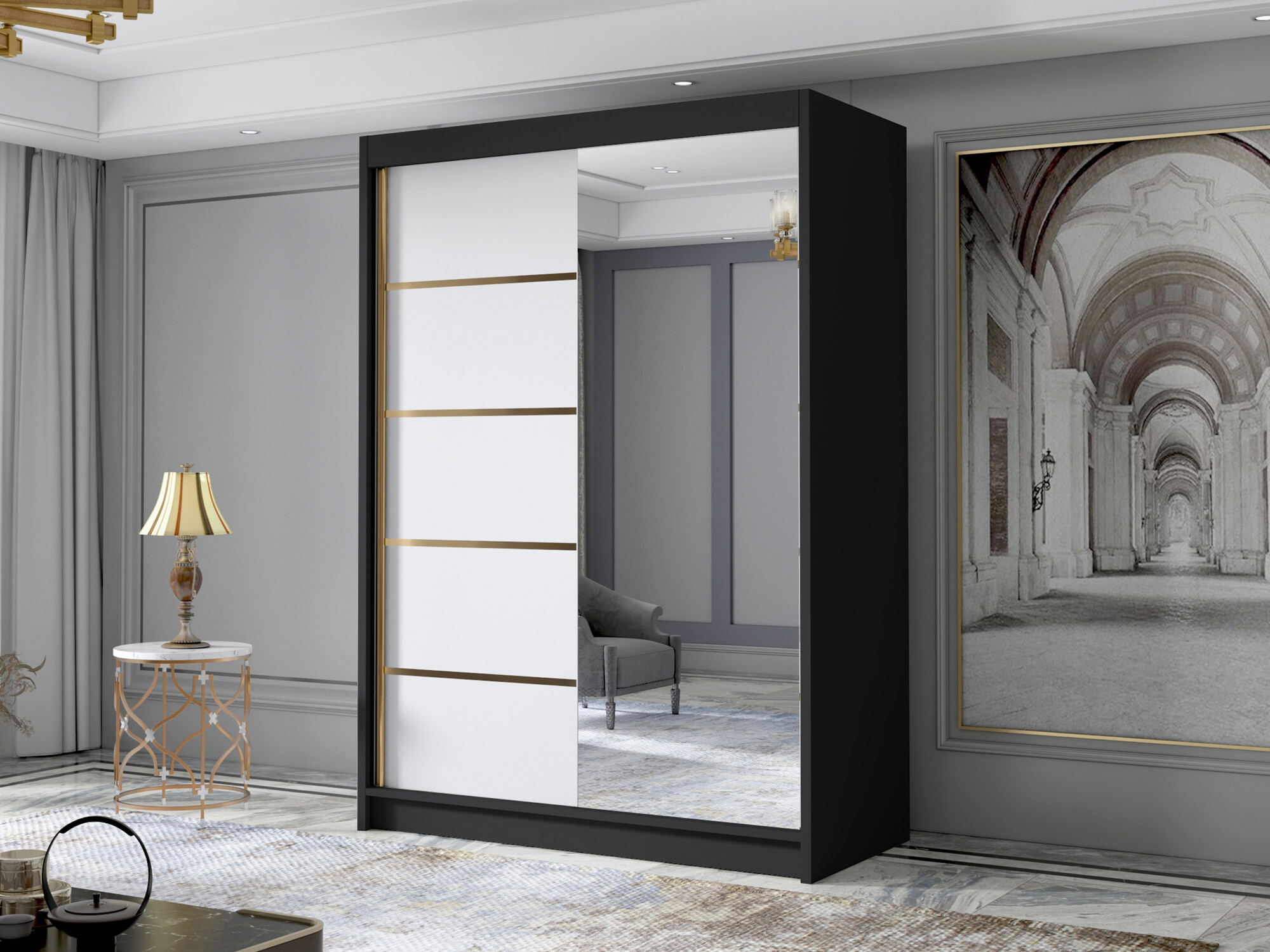 Wardrobe Closico Fornix III (Black + White)