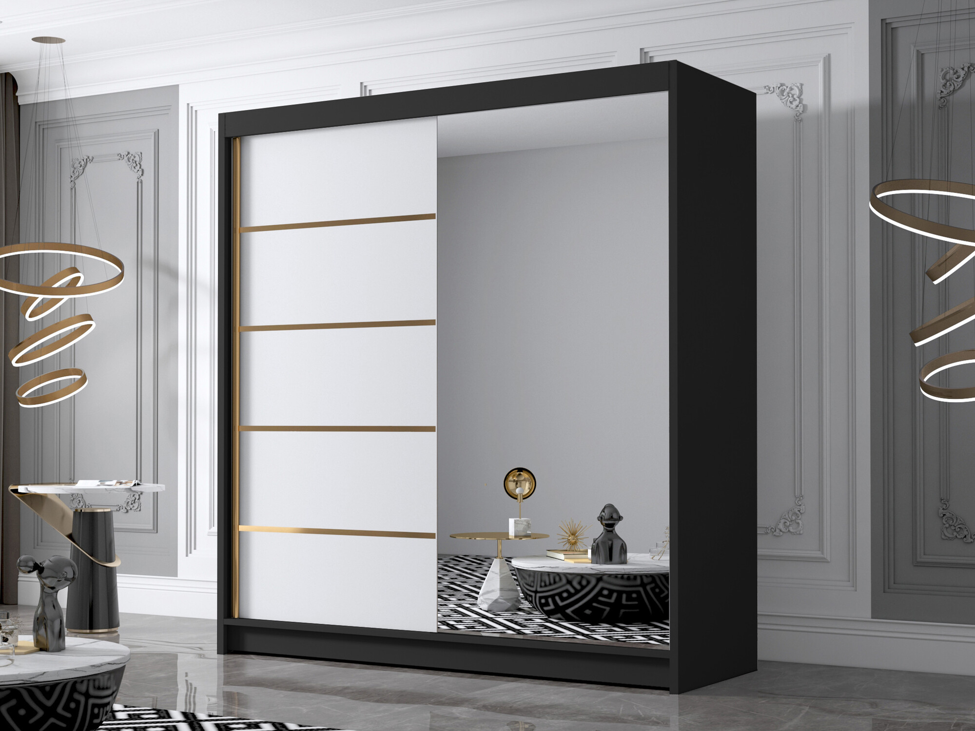 Wardrobe Closico Vallor III (Black + White)