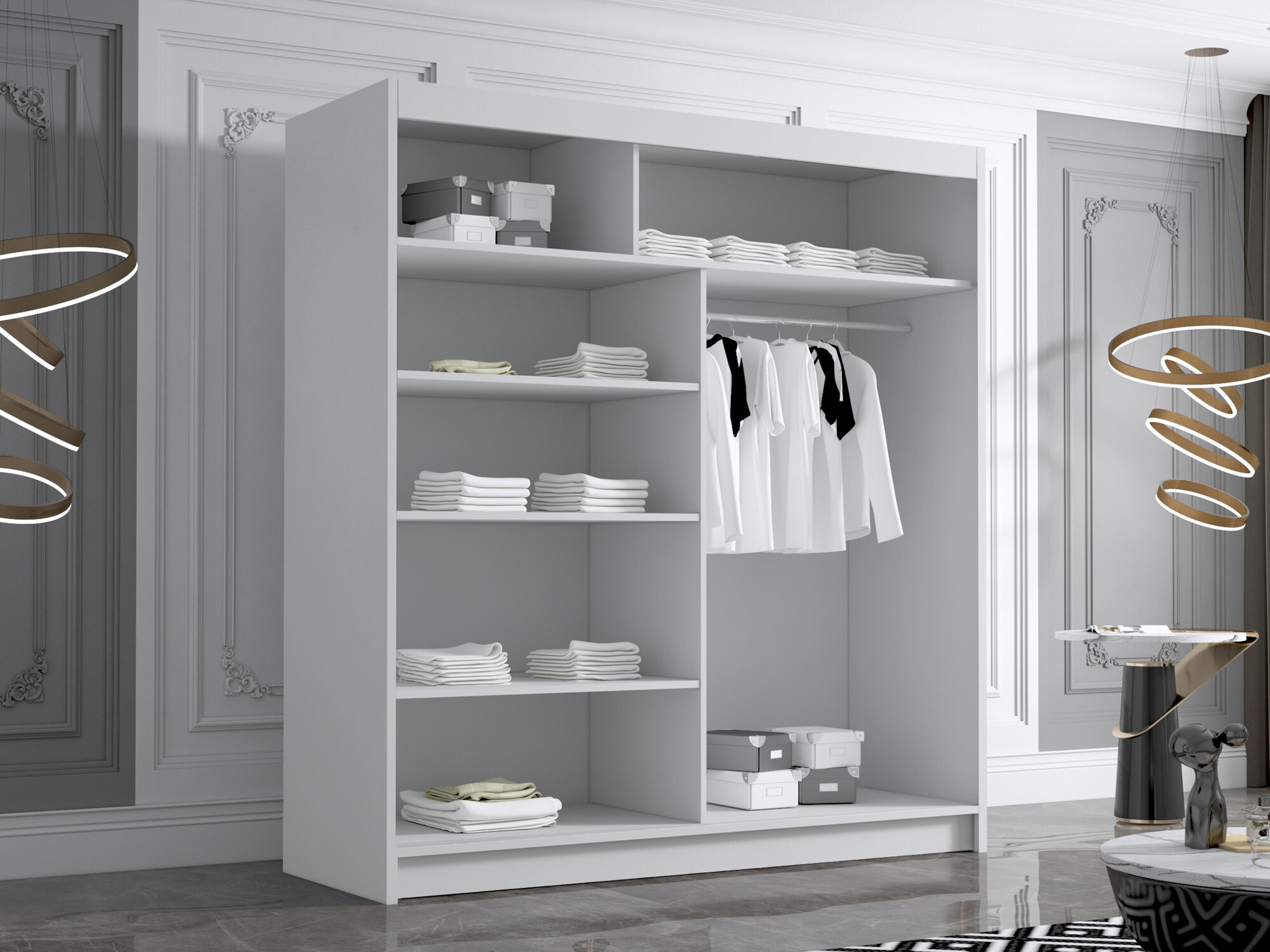 Wardrobe Closico Vallor III (White + Black)
