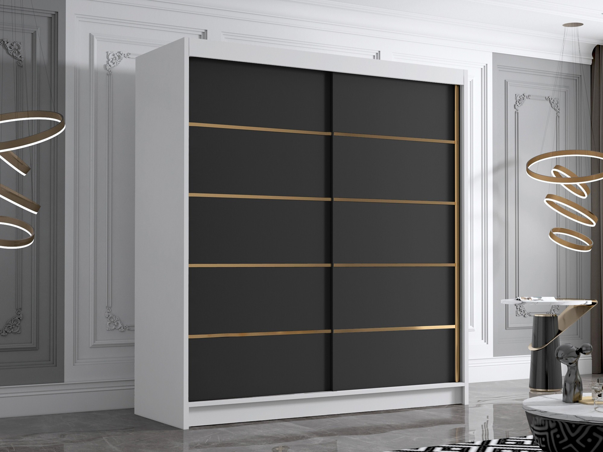 Wardrobe Closico Vallor III (White + Black)