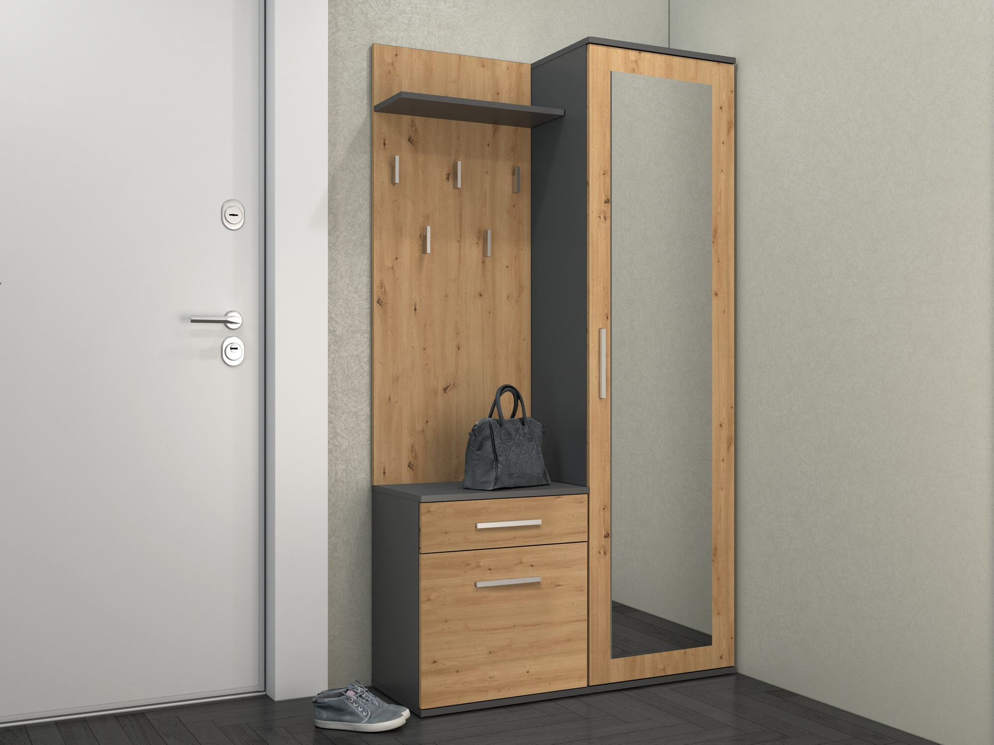 Hallway set Mandeville 126 (Artisan oak + Anthracite)