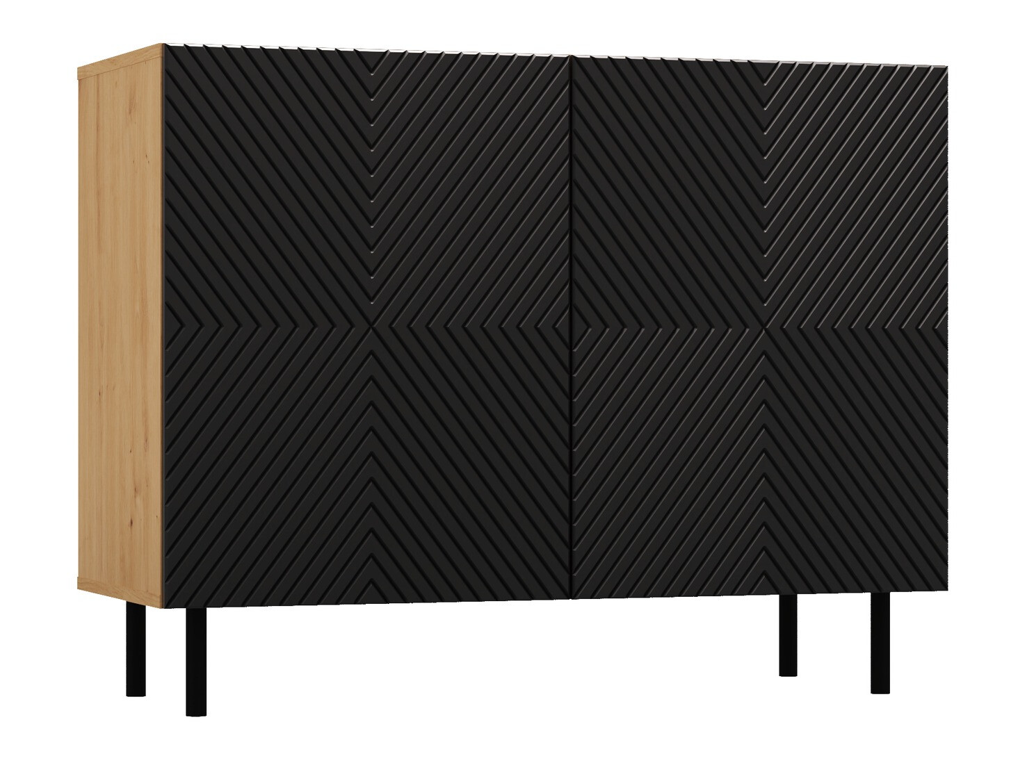 Sideboard Romseru 101 (Black + Artisan oak)