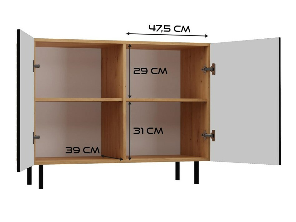 Sideboard Romseru 101 (Black + Artisan oak)