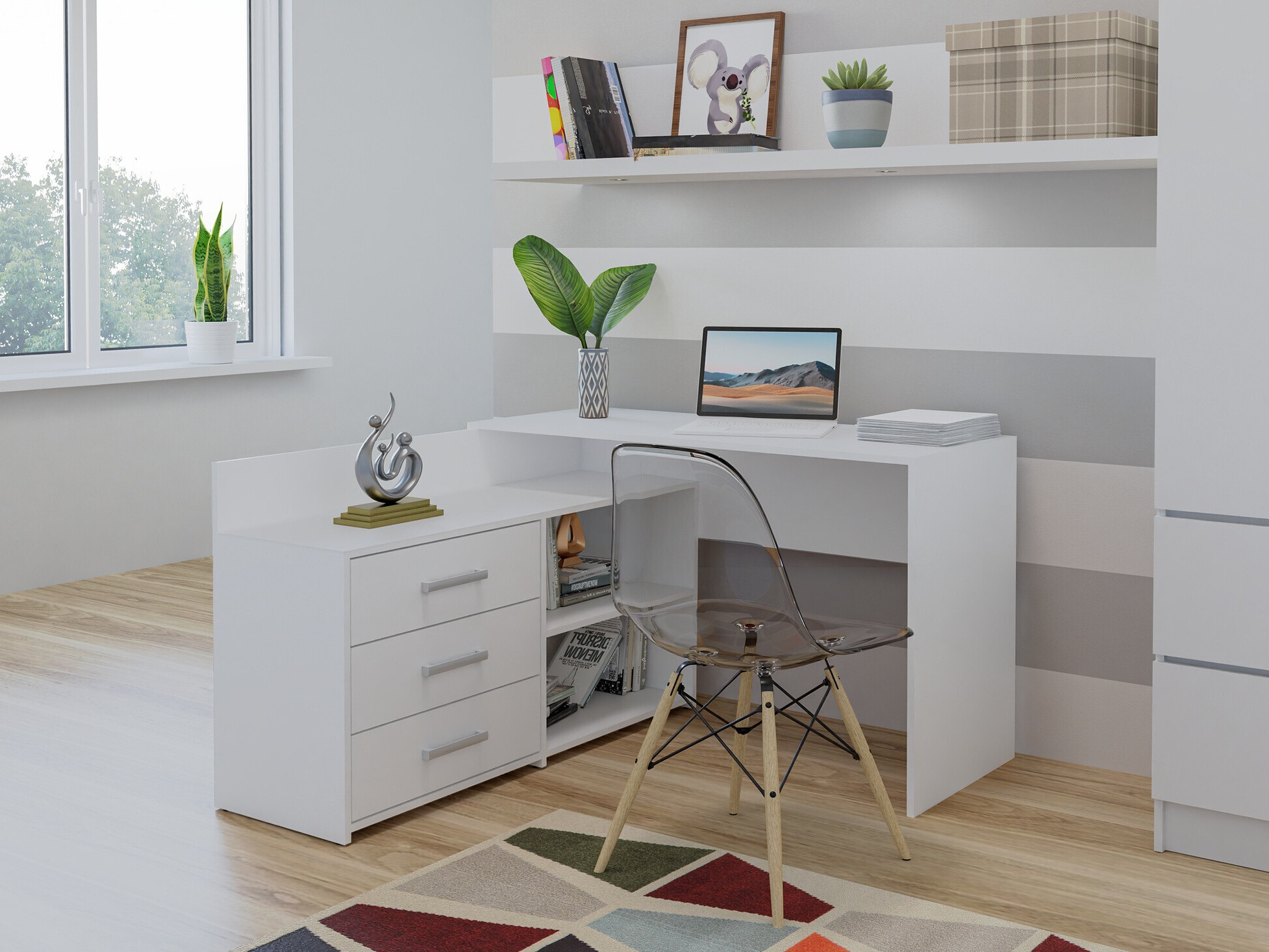 Corner desk Mandeville 131 (Matte white)