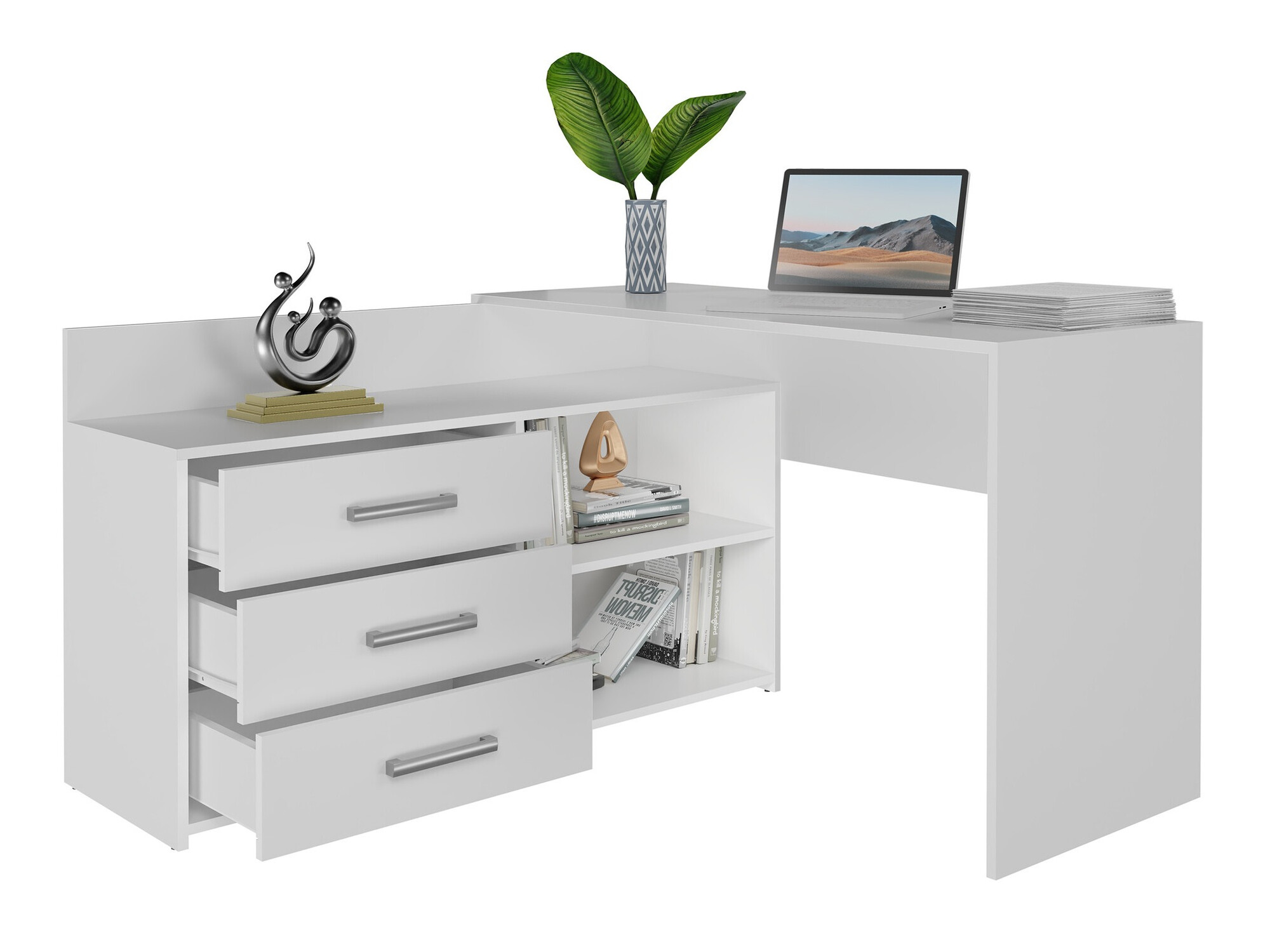 Corner desk Mandeville 131 (Matte white)