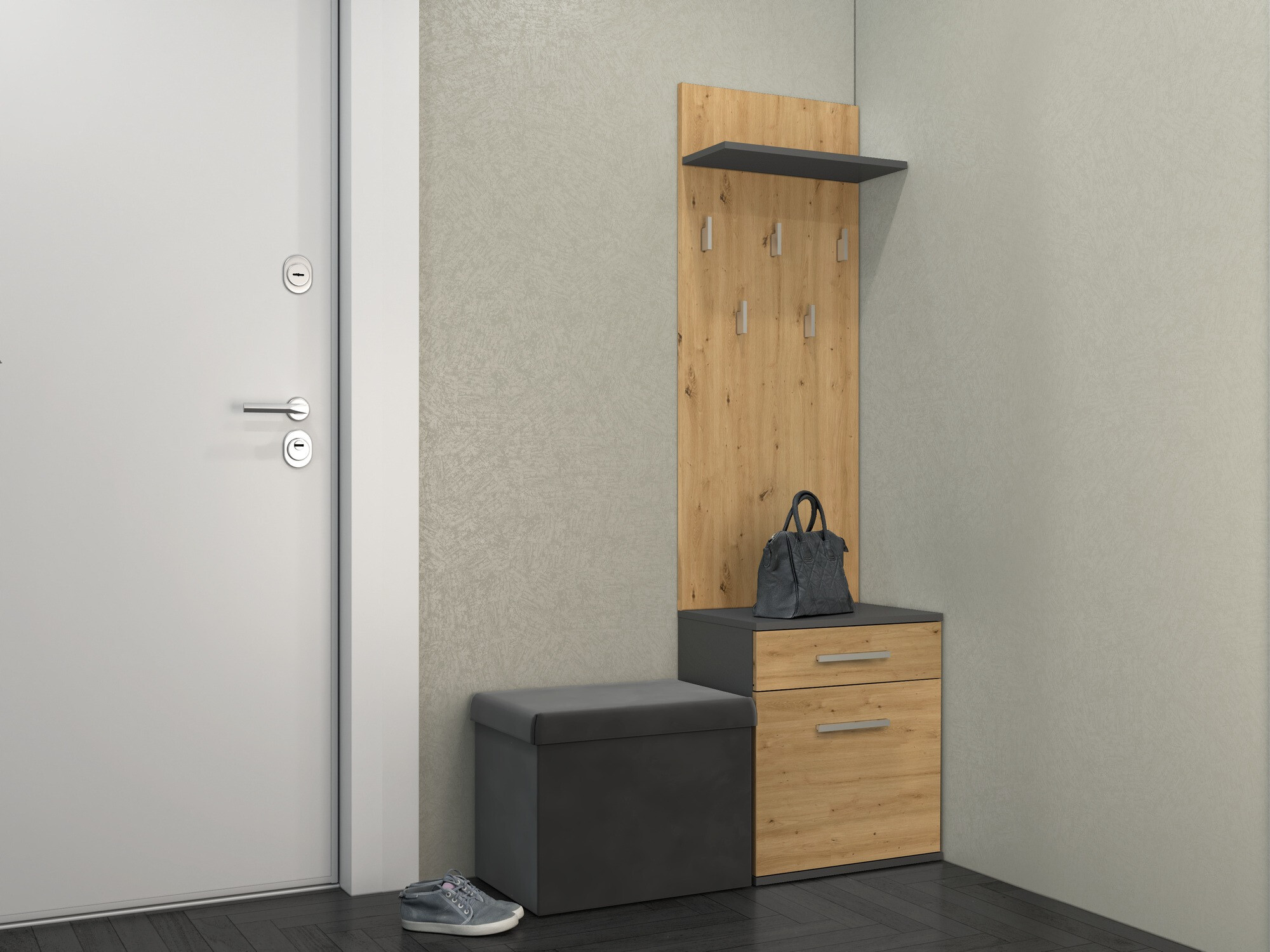 Hallway set Mandeville 129 (Artisan oak + Anthracite)