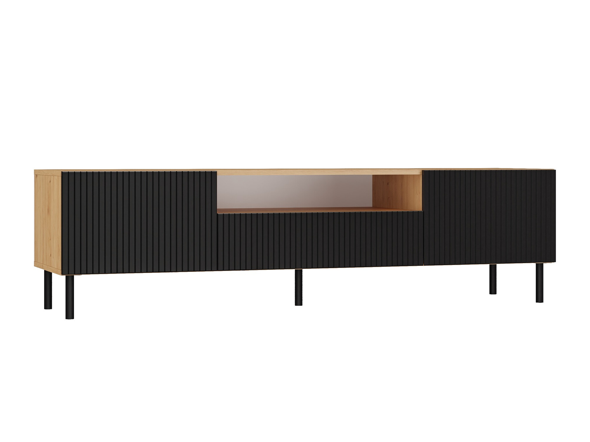 TV stand Romseru 105 (Black + Artisan oak)