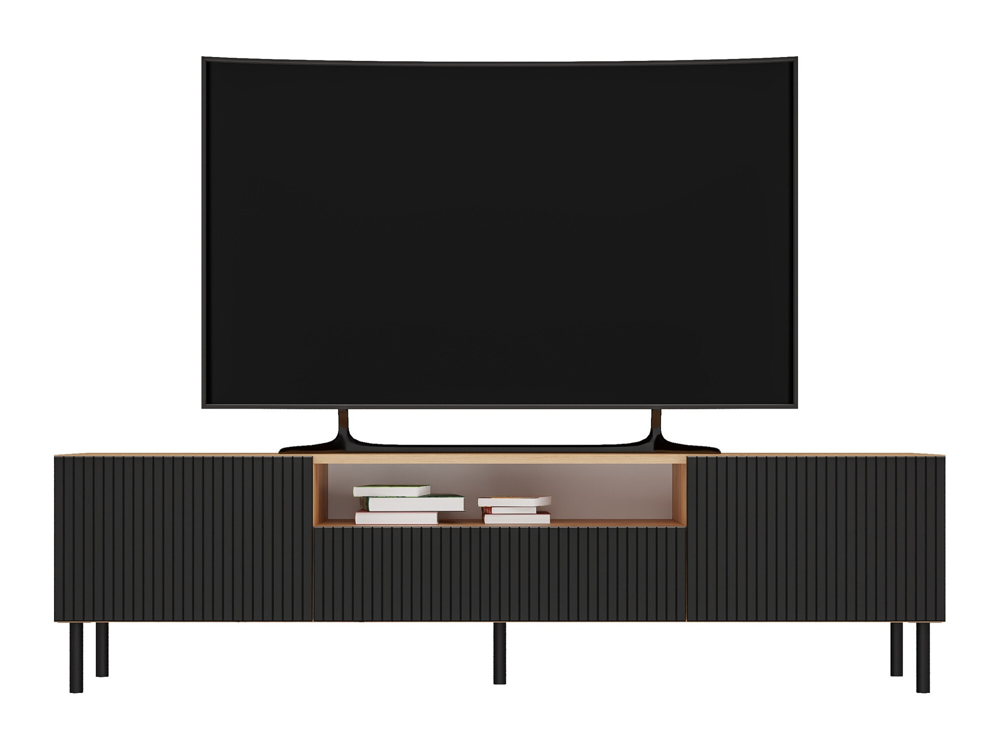 TV stand Romseru 105 (Black + Artisan oak)