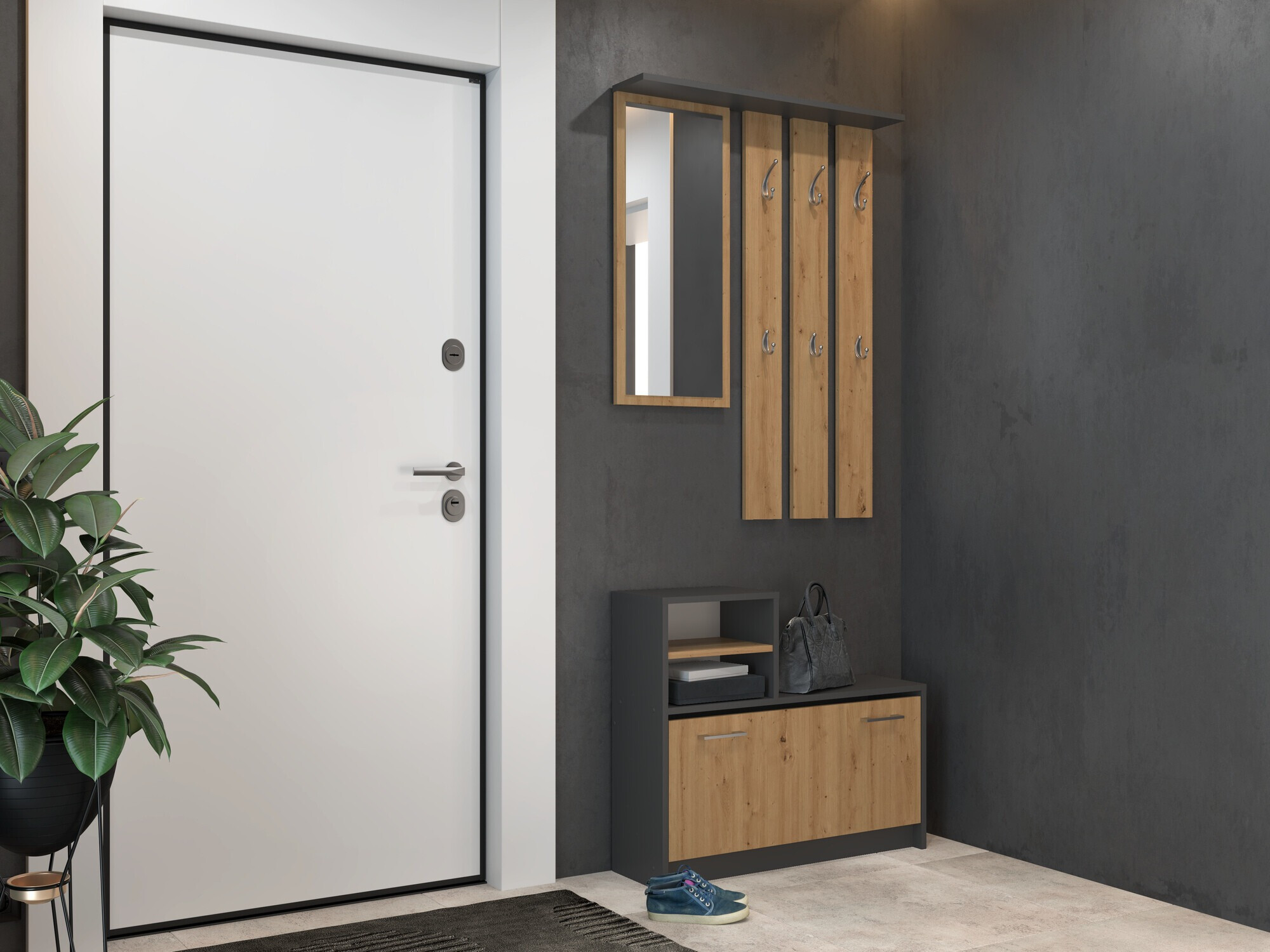 Hallway set Mandeville 144 (Artisan oak + Anthracite)