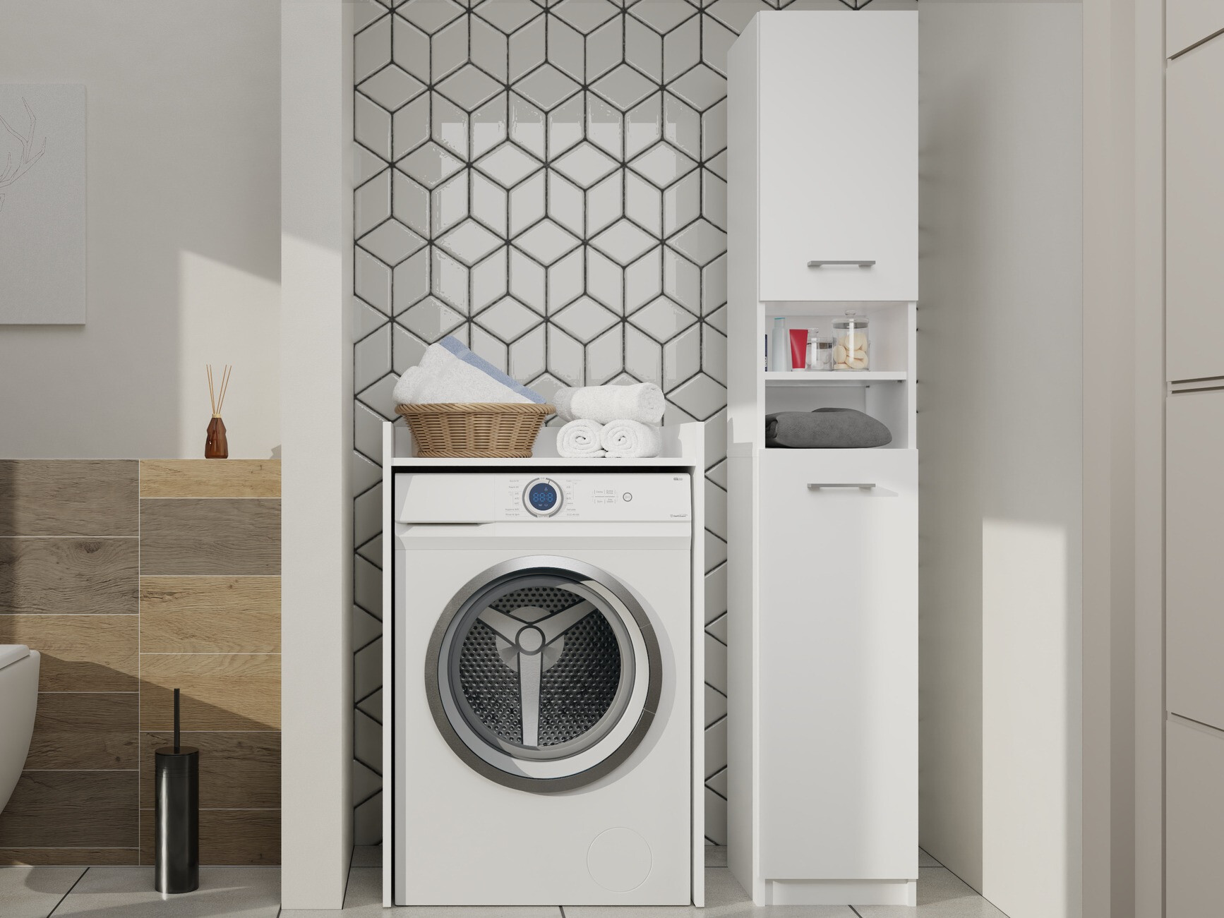 Freestanding bathroom cabinet Mandeville 152 (White)