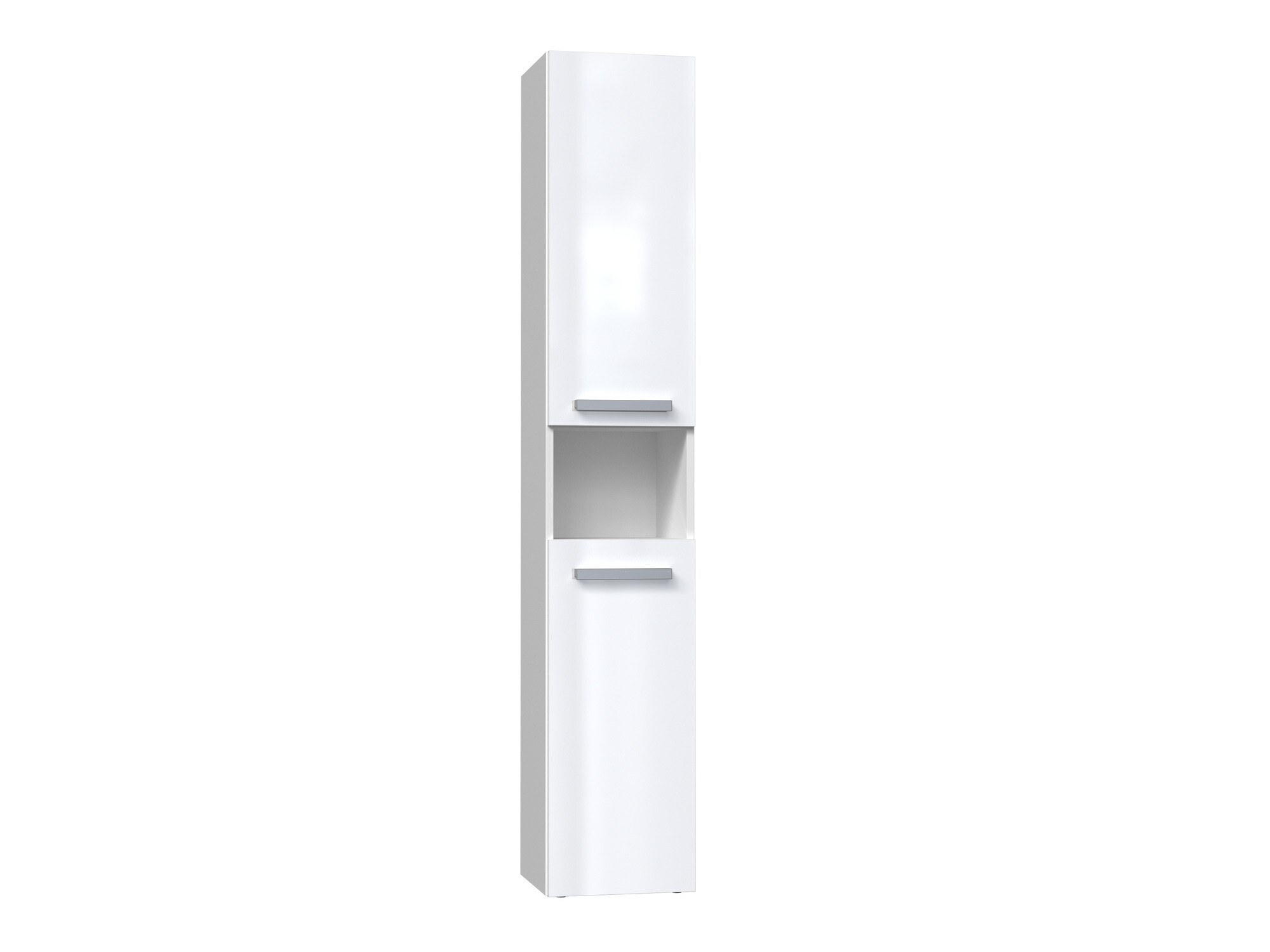 Freestanding bathroom cabinet Nolmaru 104 (White + Glossy white)