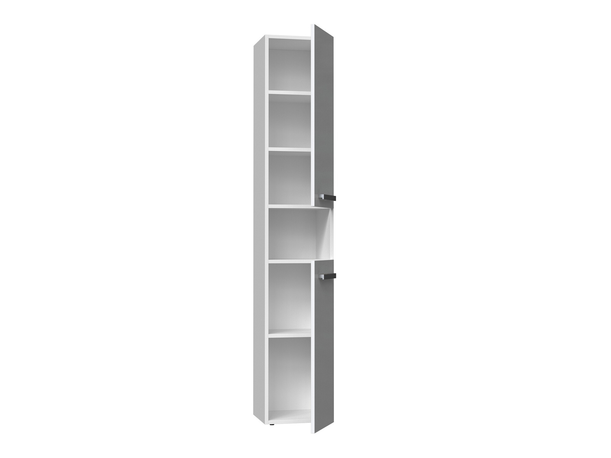 Freestanding bathroom cabinet Nolmaru 104 (White + Glossy white)