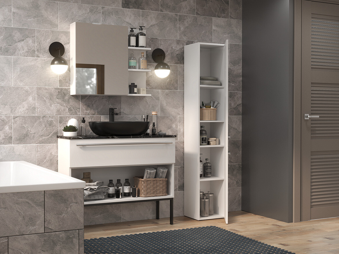 Freestanding bathroom cabinet Nolmaru 105 (White)