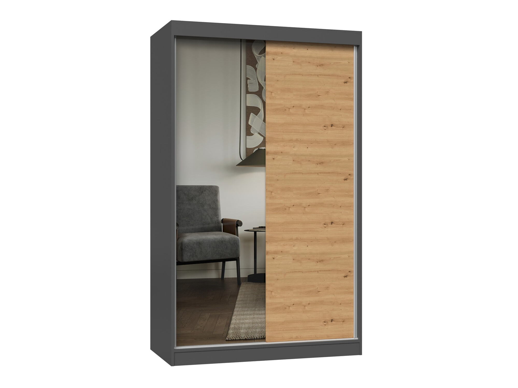 Wardrobe Mandeville 155 (Anthracite + Artisan oak)