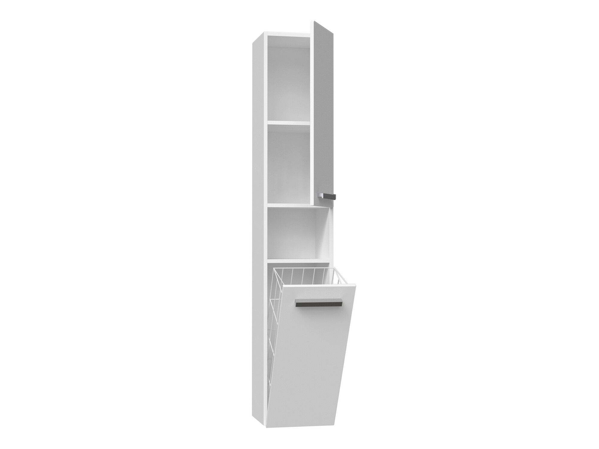Freestanding bathroom cabinet Nolmaru 106 (White + Glossy white)