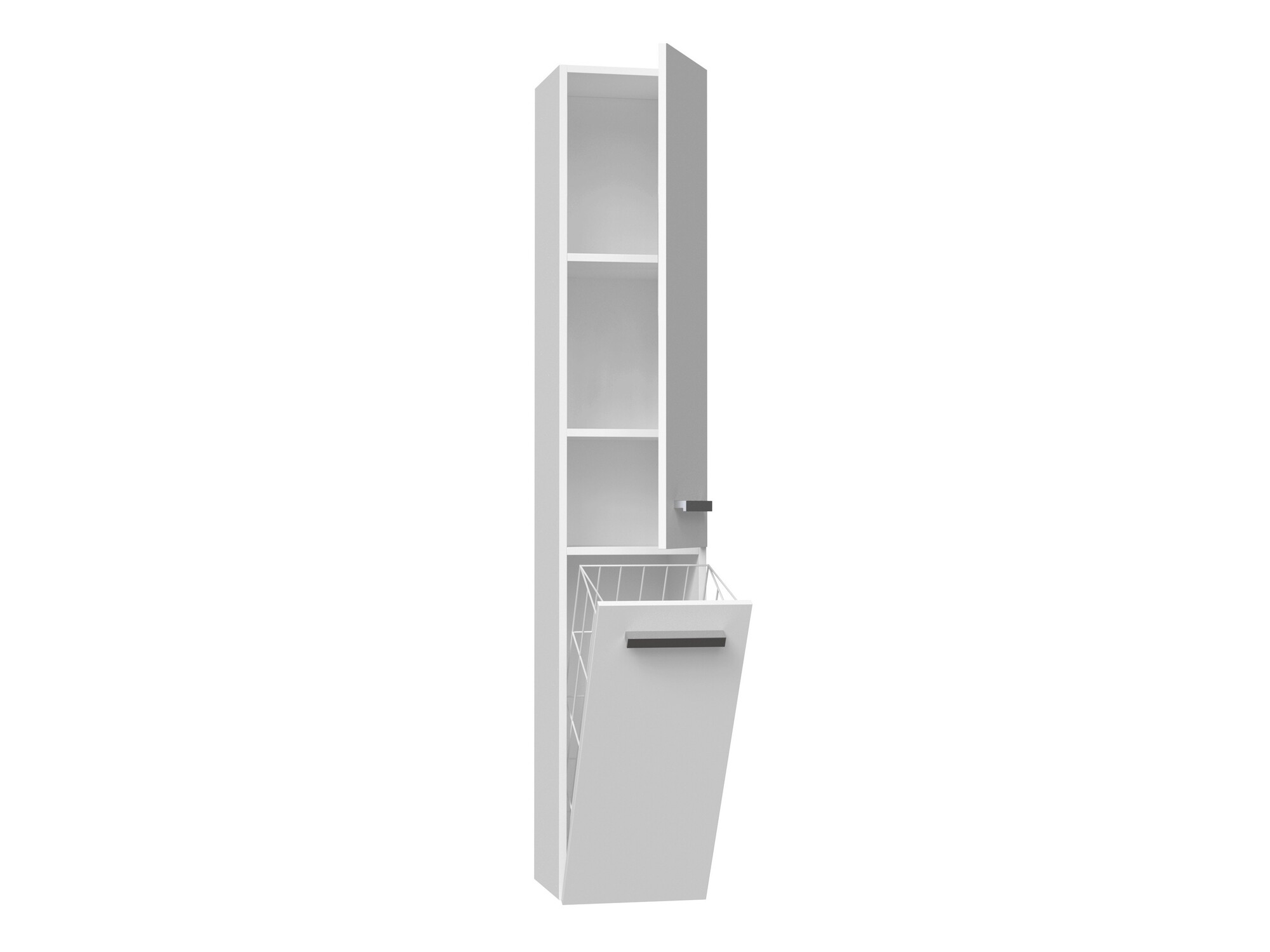 Freestanding bathroom cabinet Nolmaru 107 (White + Glossy white)
