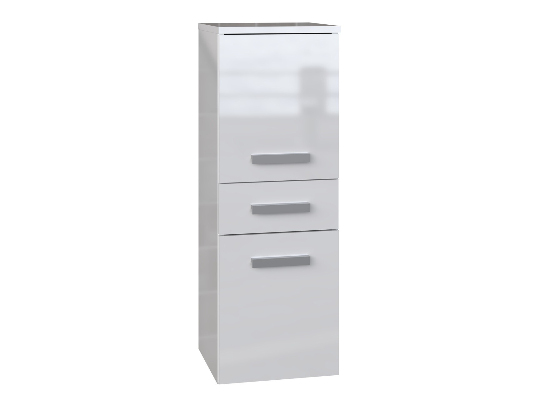 Freestanding bathroom cabinet Nolmaru 108 (White + Glossy white)