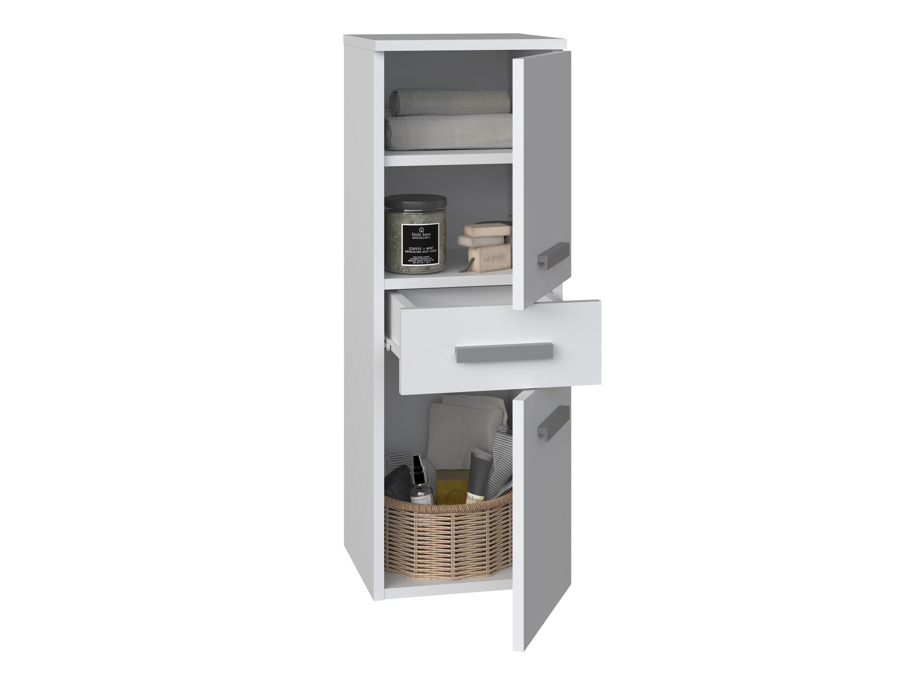 Freestanding bathroom cabinet Nolmaru 108 (White)