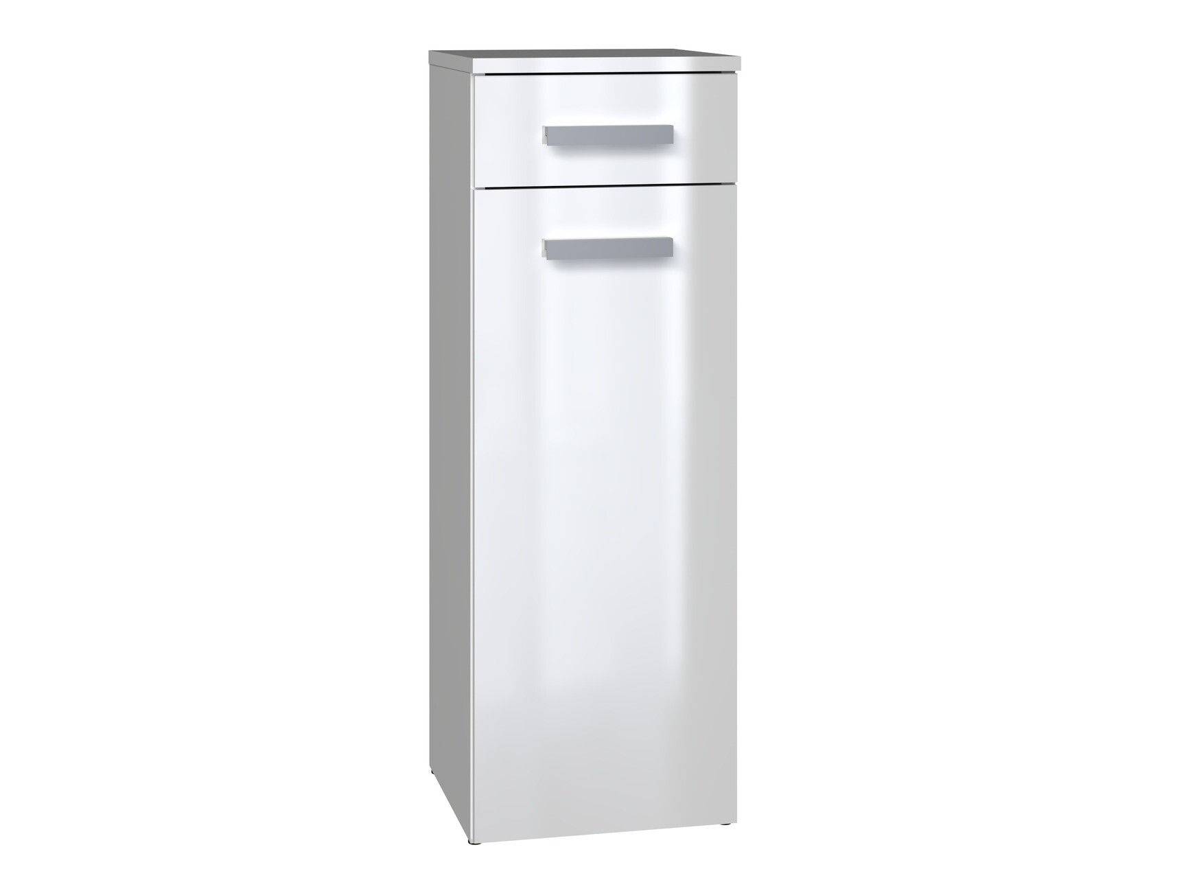 Freestanding bathroom cabinet Nolmaru 109 (White + Glossy white)