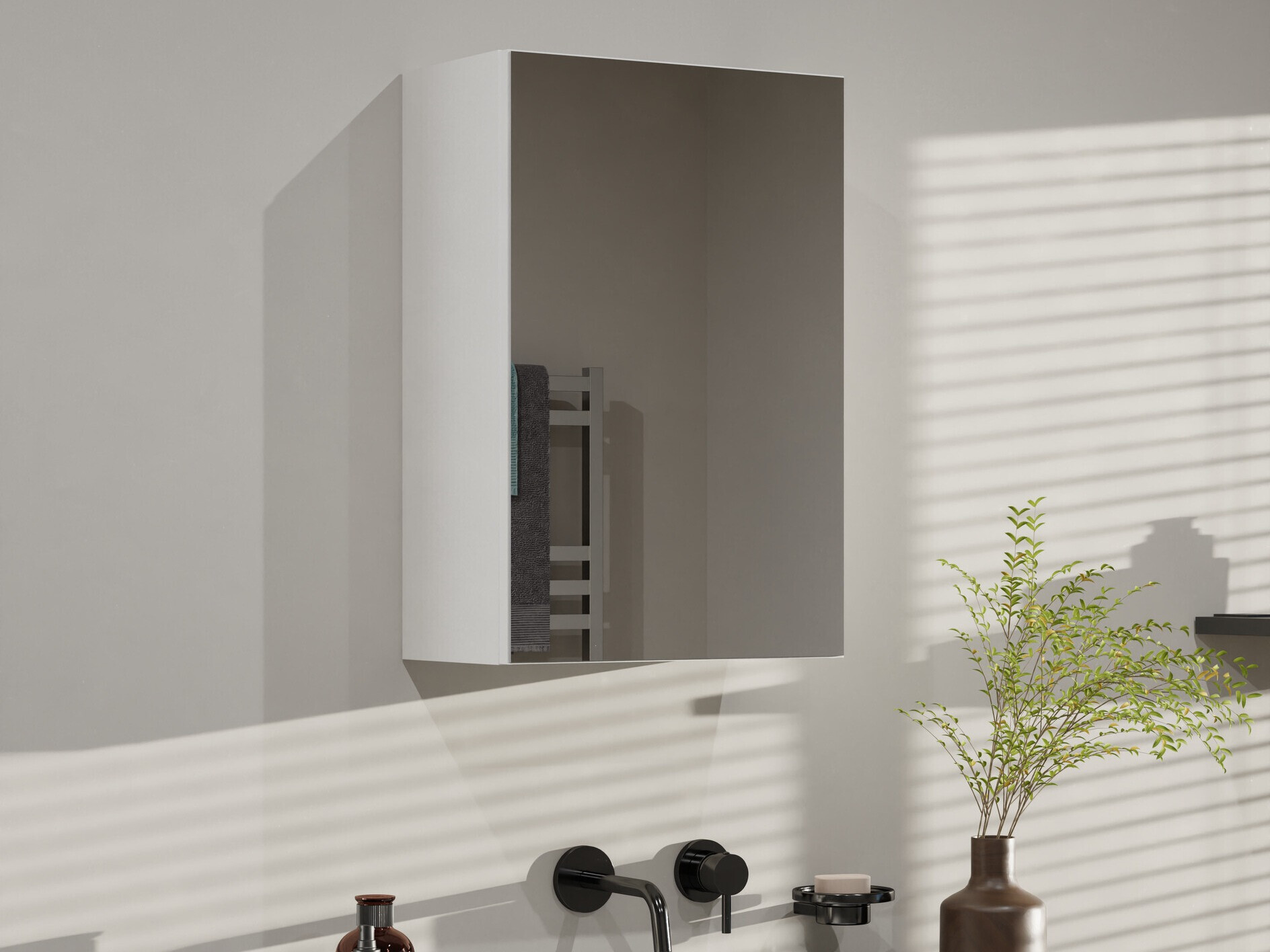 Bathroom mirror cabinet Balelbo 100 (White)