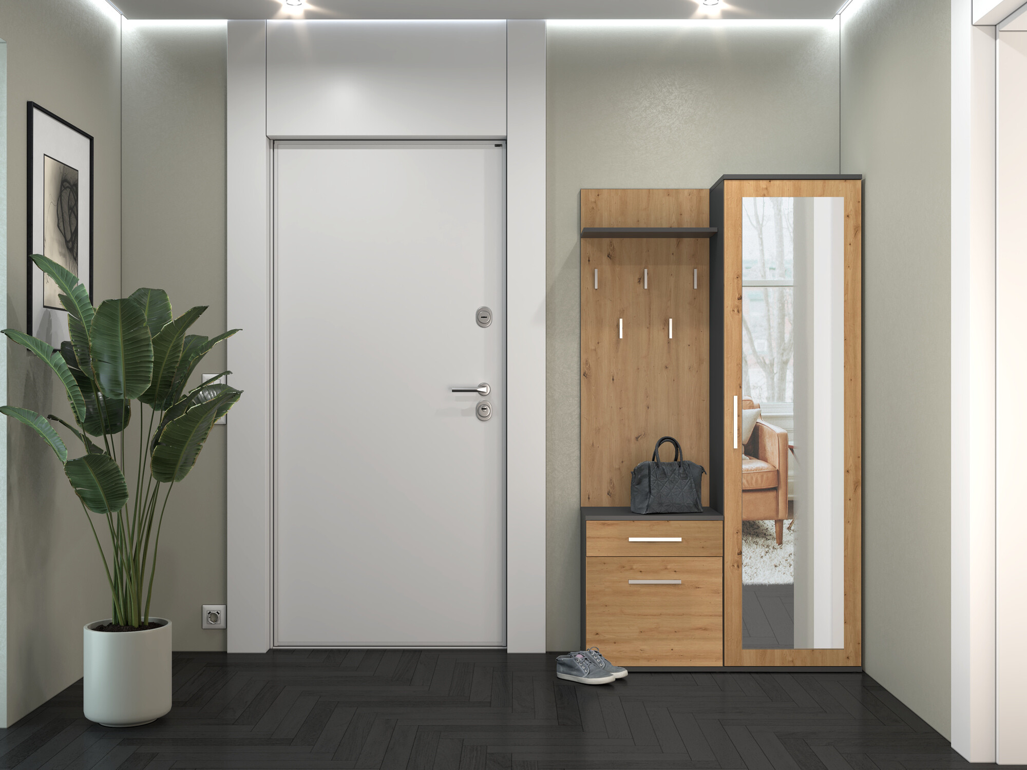 Hallway set Mandeville 129 (Artisan oak + Anthracite)