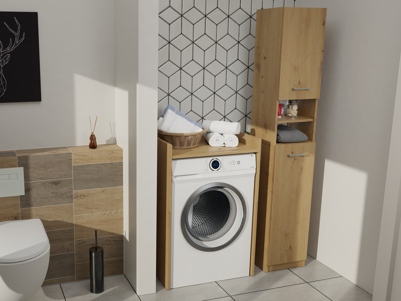 Standing bathroom cabinet Balelbo 102 (Artisan oak)