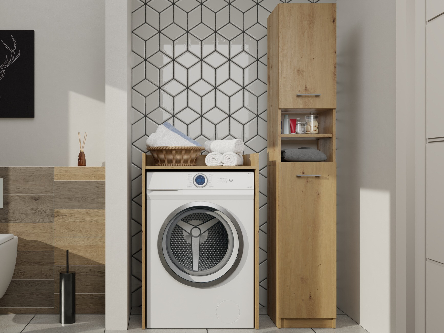 Standing bathroom cabinet Balelbo 102 (Artisan oak)