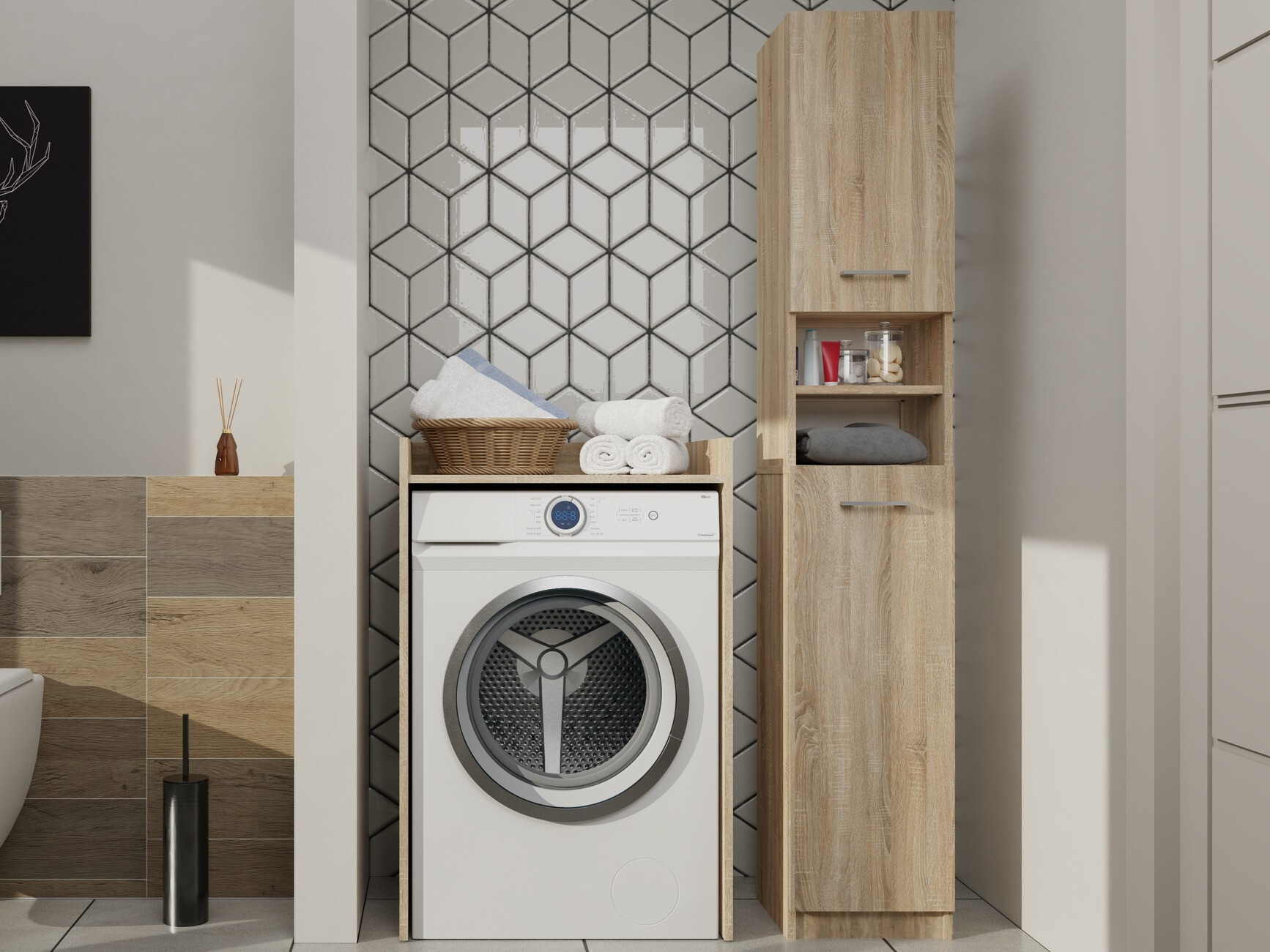 Standing bathroom cabinet Balelbo 102 (Sonoma oak)