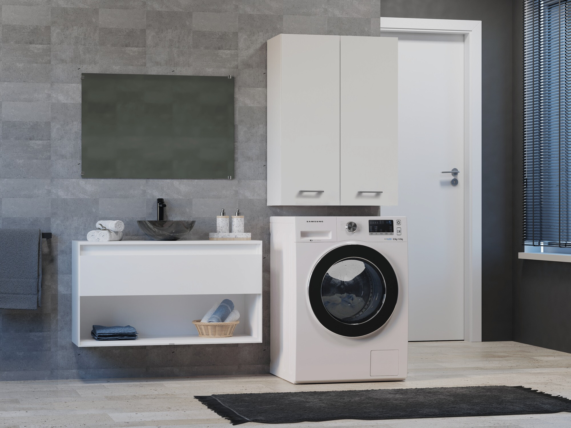 Wall-mounted bathroom cabinet Balelbo 105 (White)