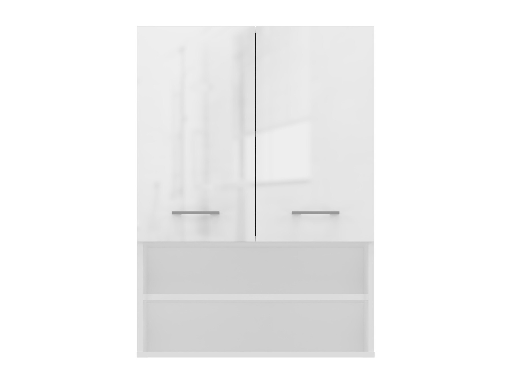 Wall-mounted bathroom cabinet Balelbo 106 (White + Glossy white)