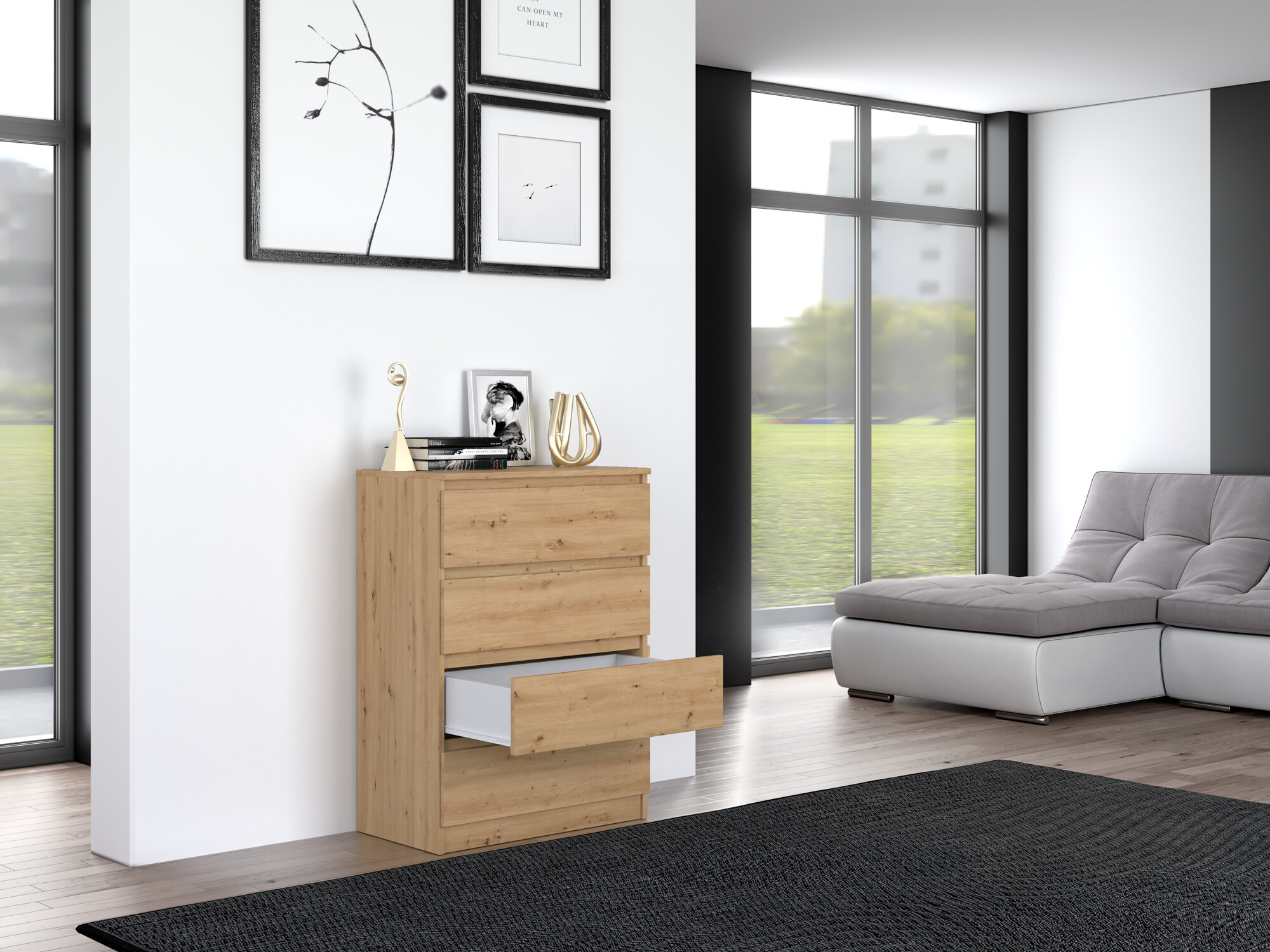 Chest of drawers Elbvelu 105 (Artisan oak)