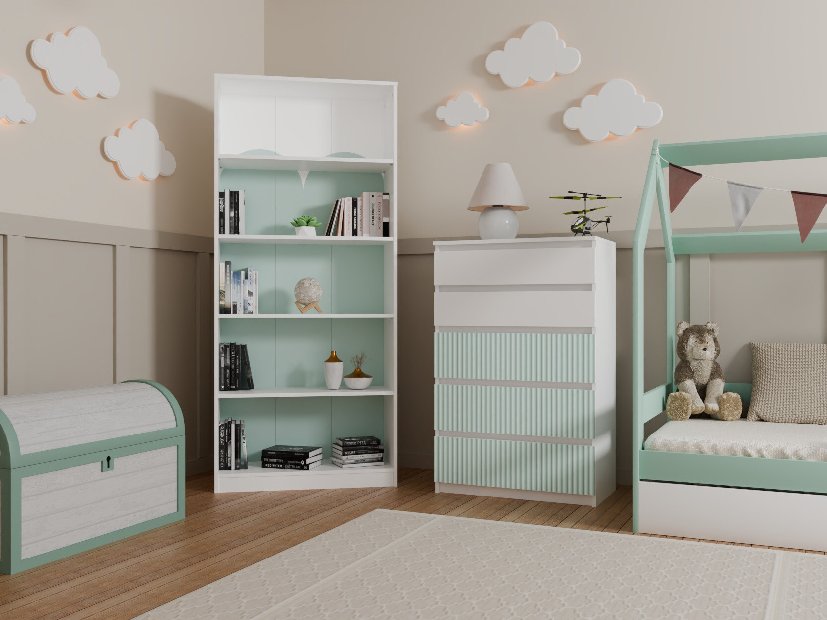 Chest of drawers Mortore 100 (Light mint)
