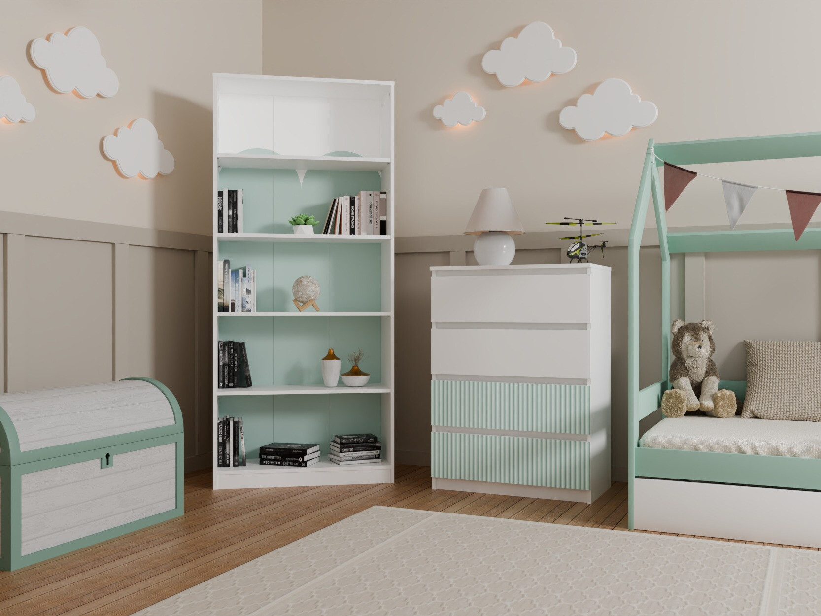 Chest of drawers Mortore 101 (Light mint)