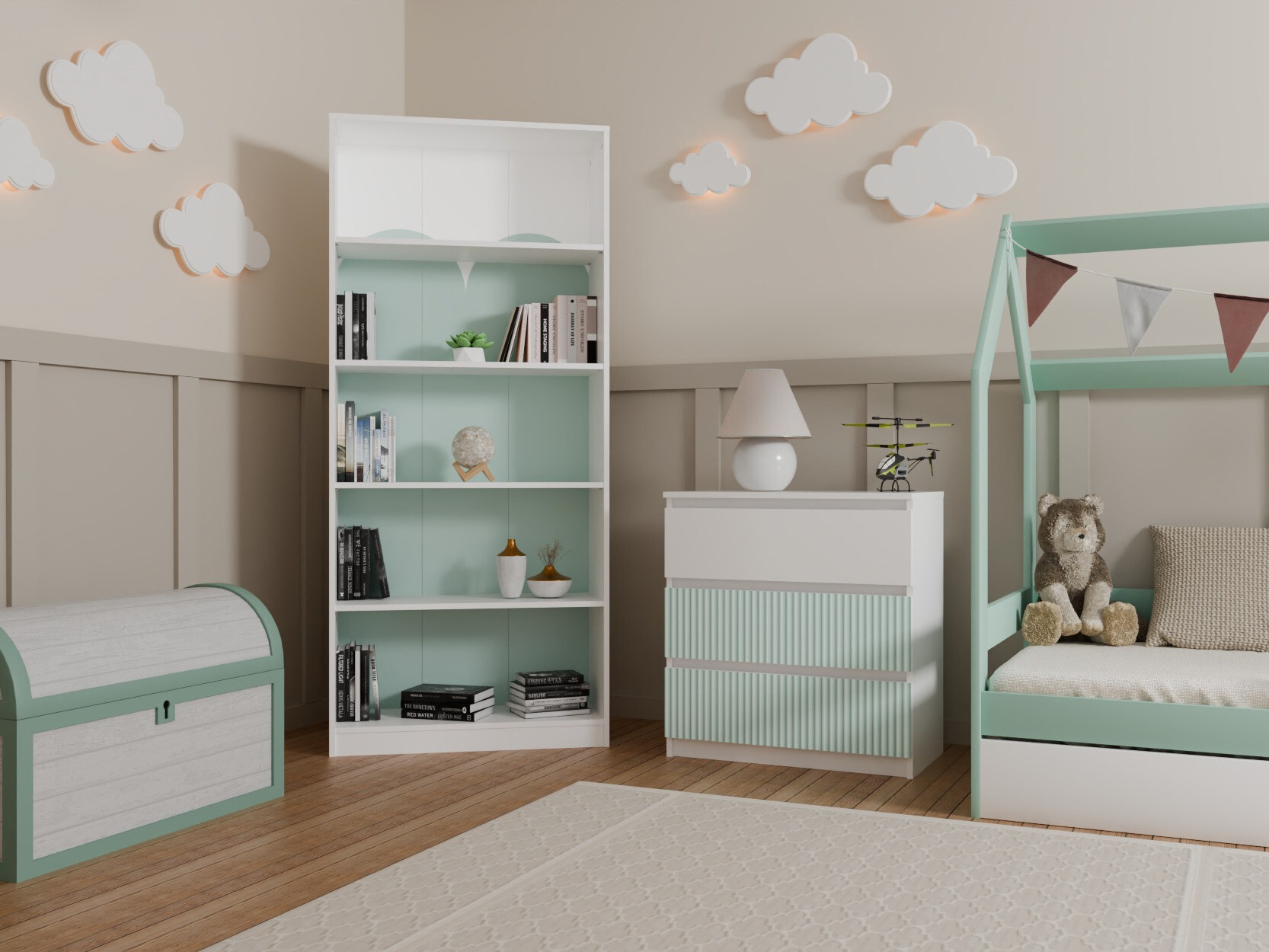 Chest of drawers Mortore 102 (Light mint)