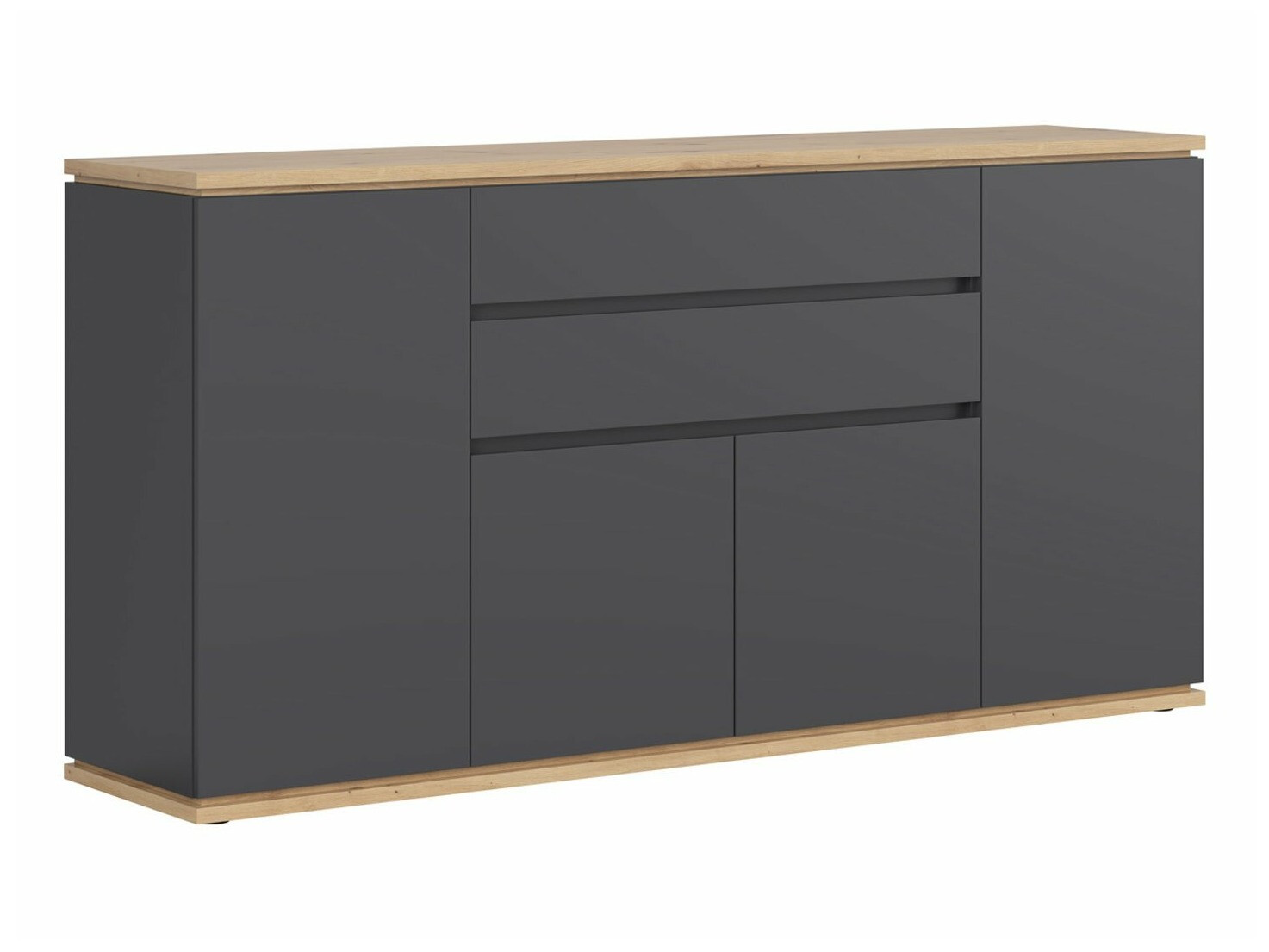 Chest of drawers Cirfelo 101 (Graphite + Artisan oak)