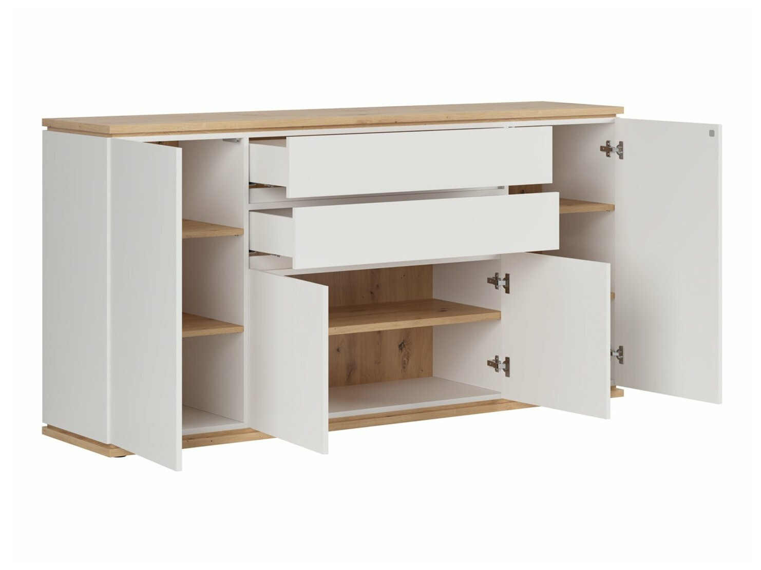 Chest of drawers Cirfelo 101 (White + Artisan oak)