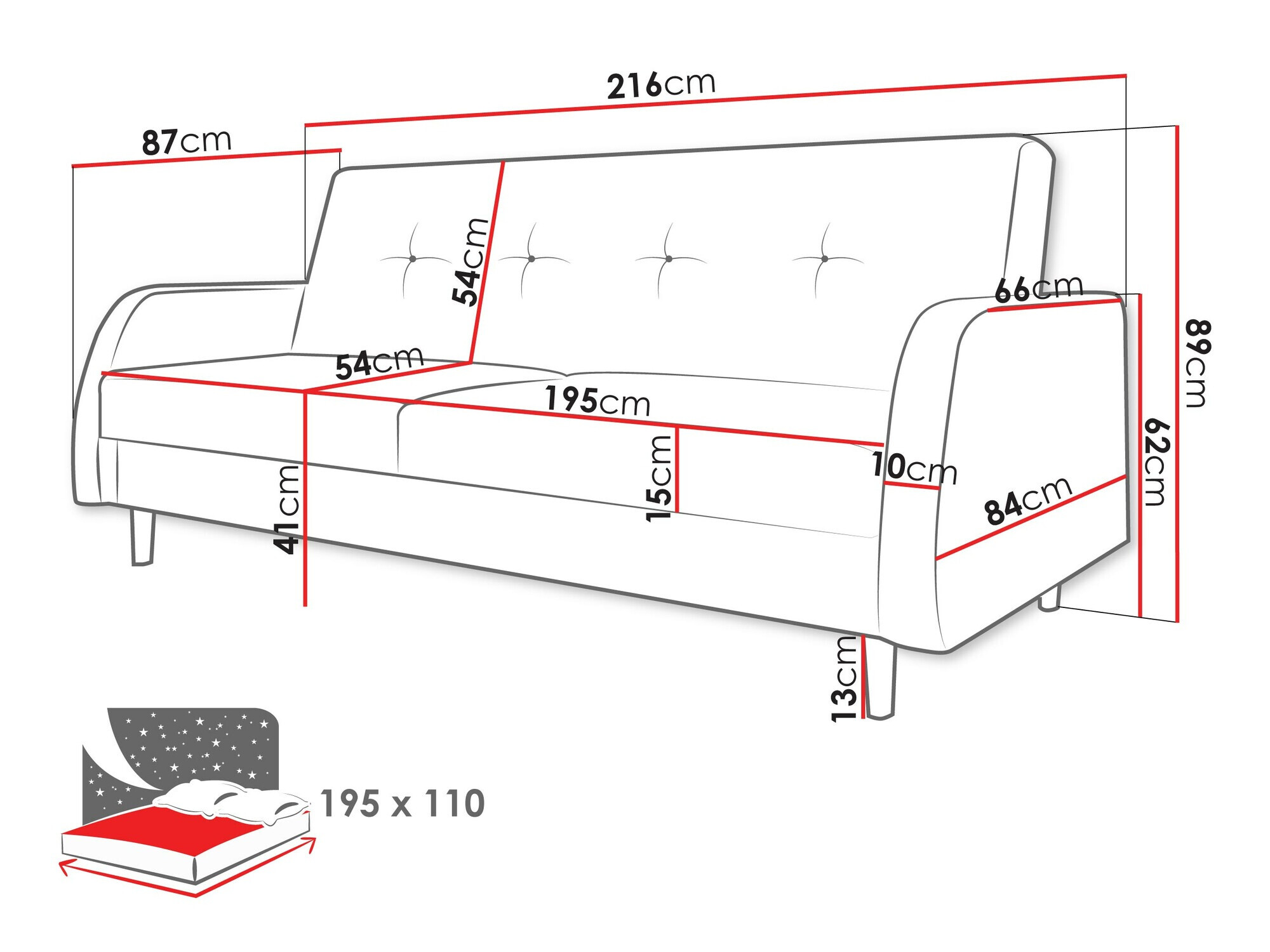 Sofa bed Comfivo Finis