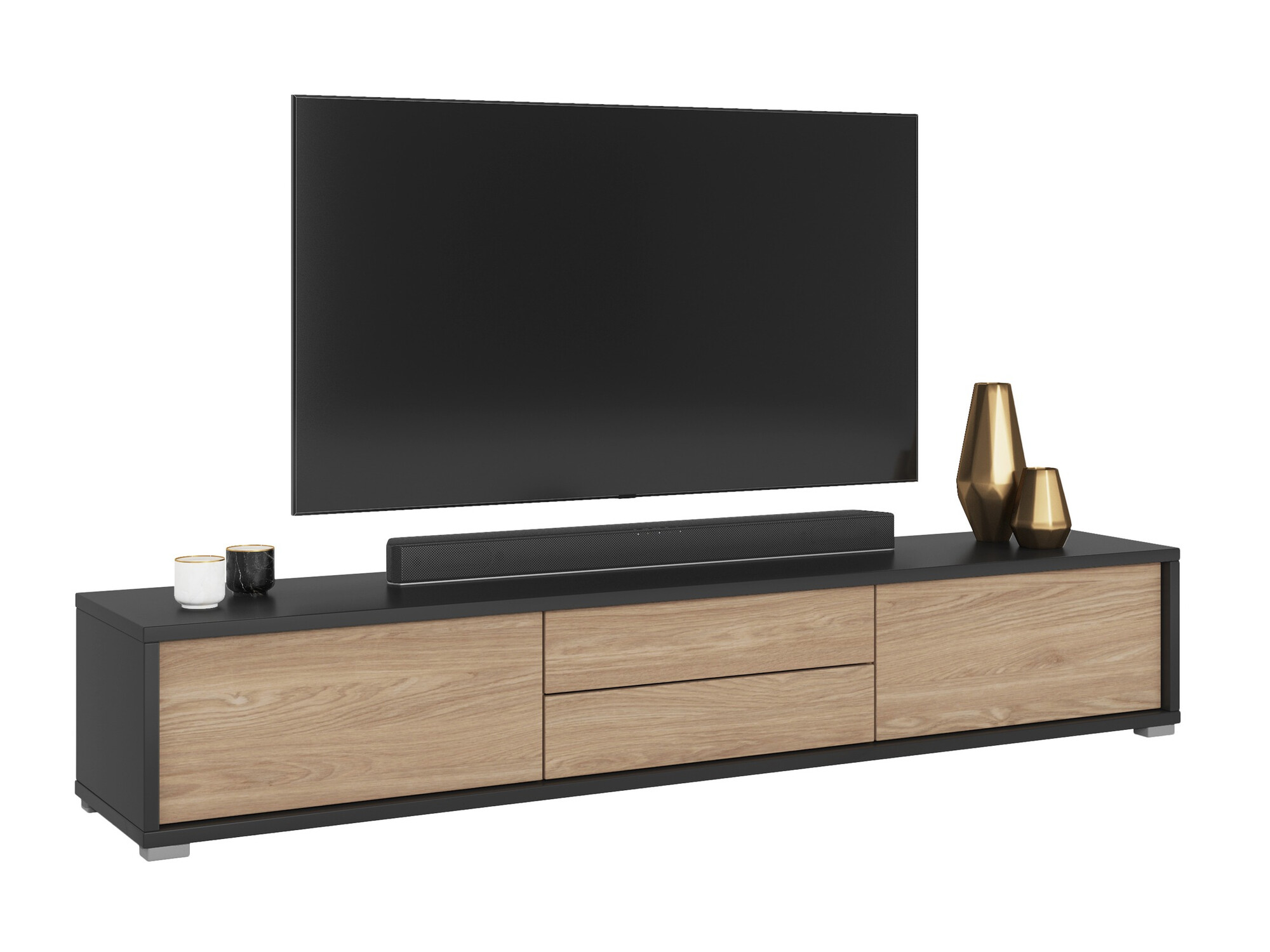 TV stand Austin 325 (Anthracite + Oak)