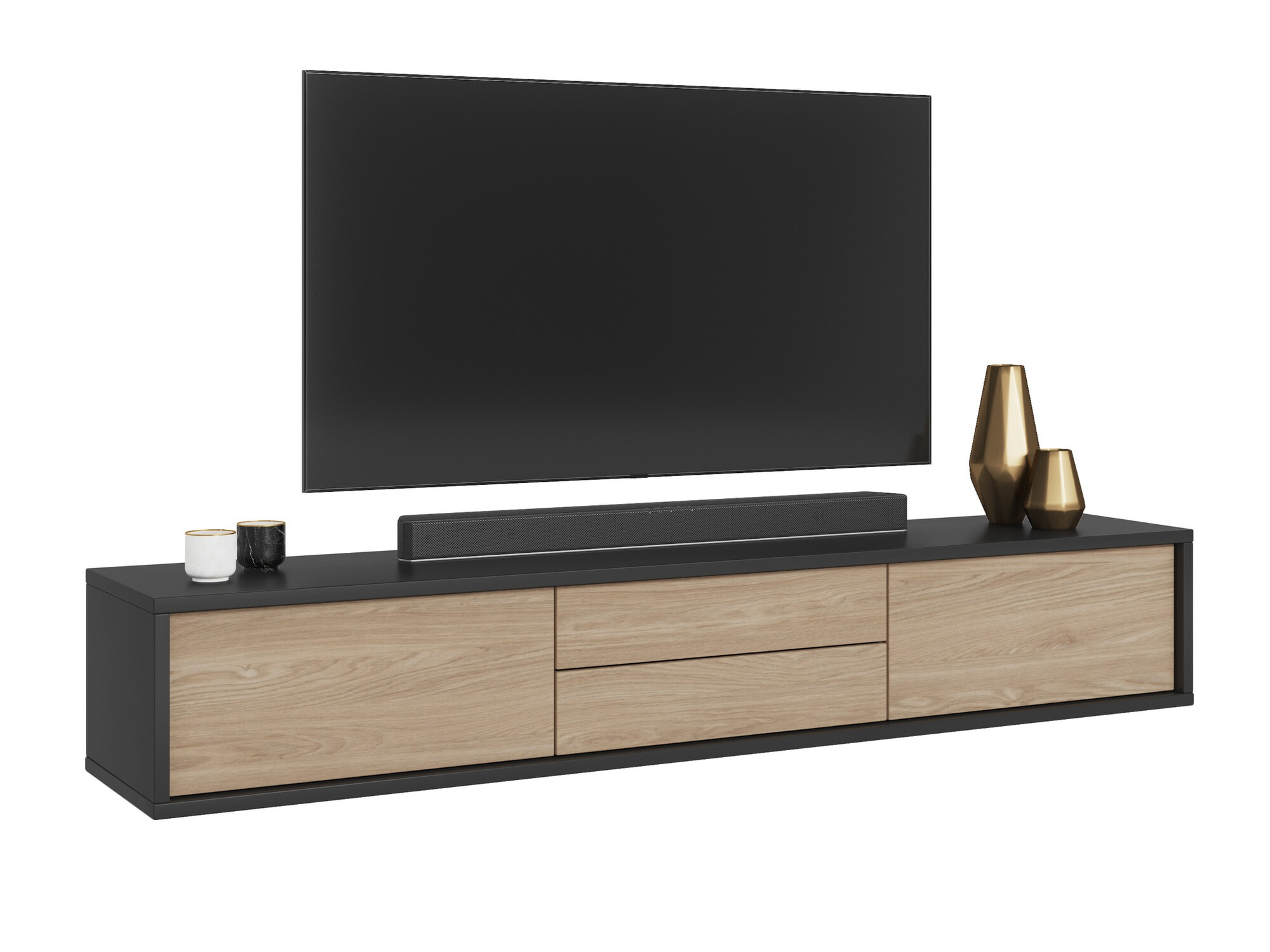 TV stand Austin 325 (Anthracite + Oak)